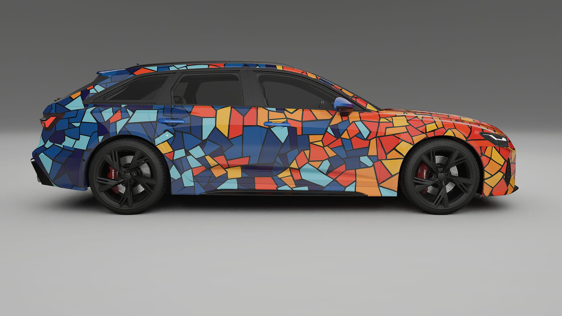 Audi RS6 Avant C8 facelift LCI BARCELONA – Tervezett Wrap PPF készlet nyomtatható poliuretán fóliából