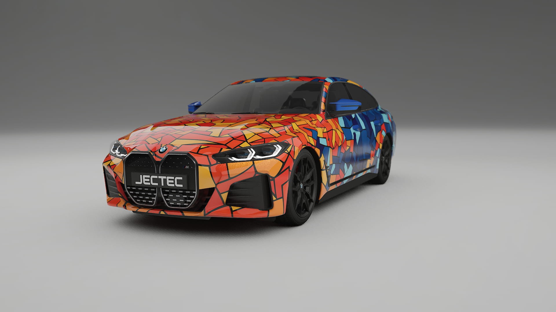BMW I4 G26 M-Package BARCELONA – Tervezett Wrap PPF készlet nyomtatható poliuretán fóliából