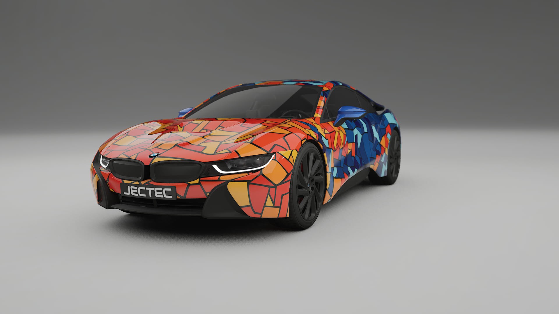 BMW I8 I12 BARCELONA – Tervezett Wrap PPF készlet nyomtatható poliuretán fóliából