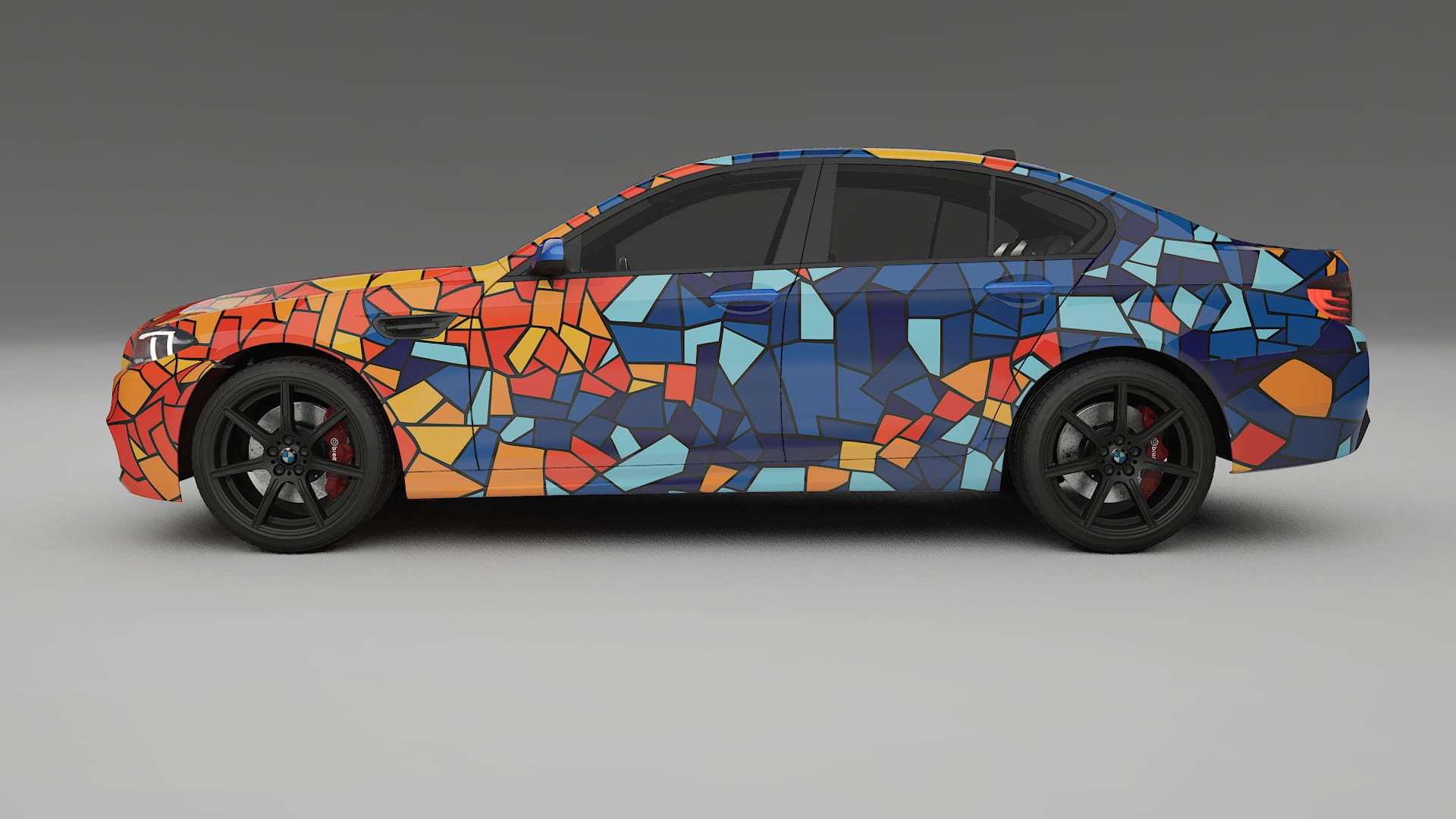 BMW M5 F10 BARCELONA – Tervezett Wrap PPF készlet nyomtatható poliuretán fóliából