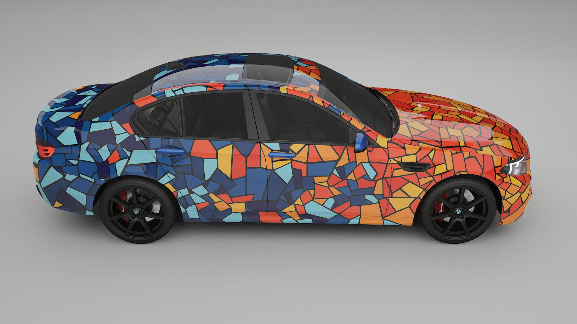BMW M5 F10 BARCELONA – Tervezett Wrap PPF készlet nyomtatható poliuretán fóliából