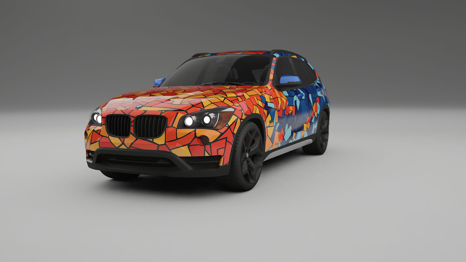 BMW X1 E84 BARCELONA – Tervezett Wrap PPF készlet nyomtatható poliuretán fóliából