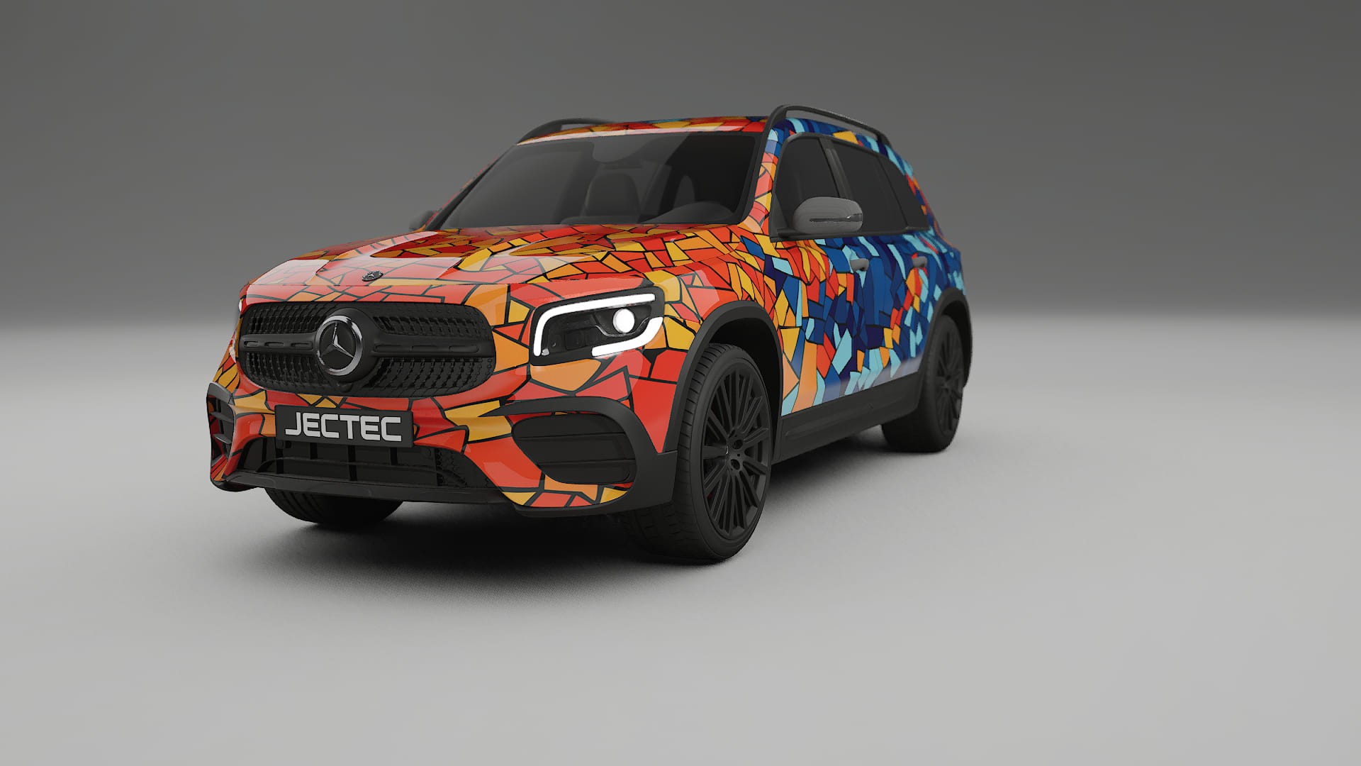 Mercedes AMG GLB BARCELONA – Tervezett Wrap PPF készlet nyomtatható poliuretán fóliából