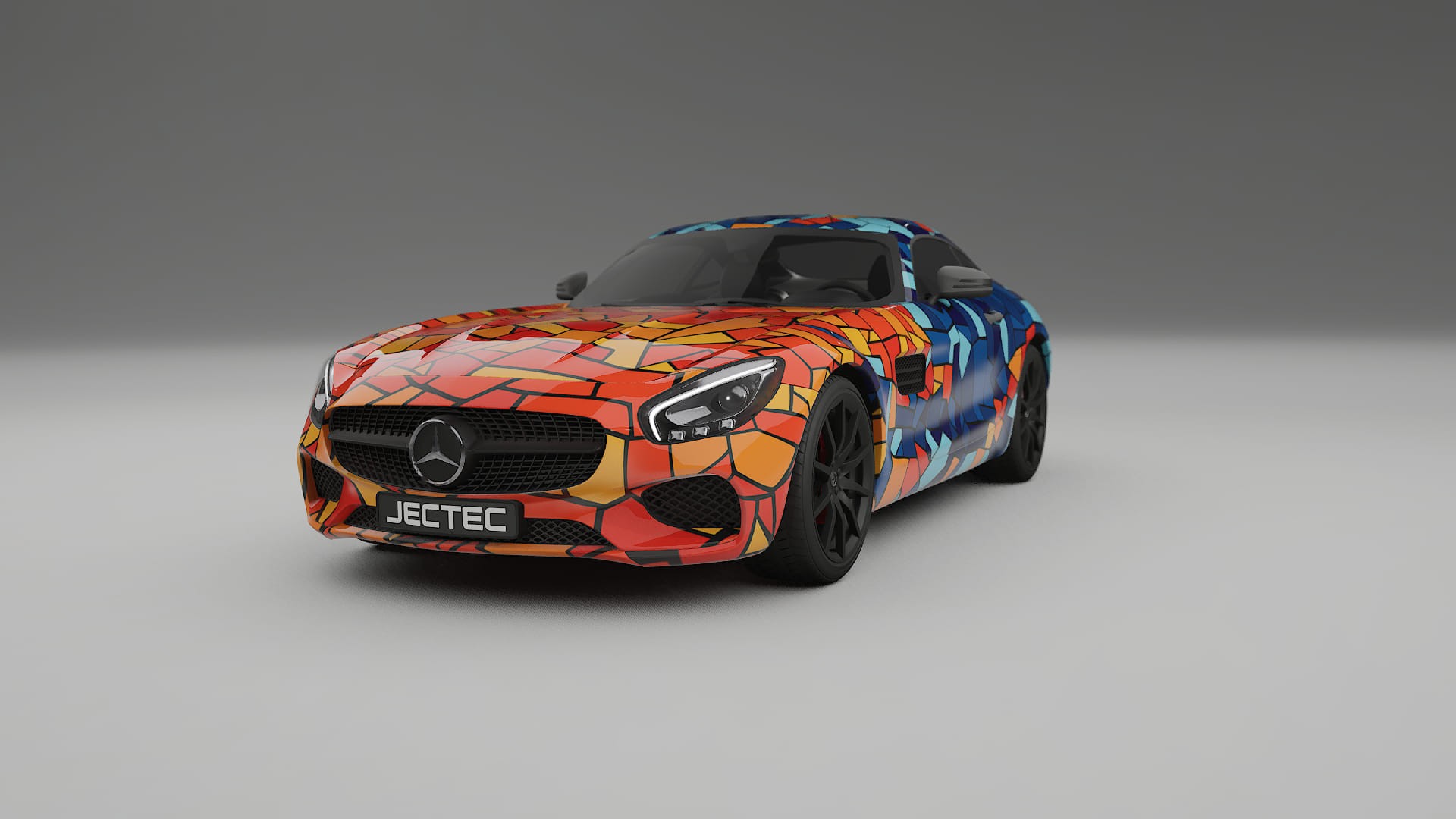 Mercedes AMG GT C190 Coupe BARCELONA – Tervezett Wrap PPF készlet nyomtatható poliuretán fóliából
