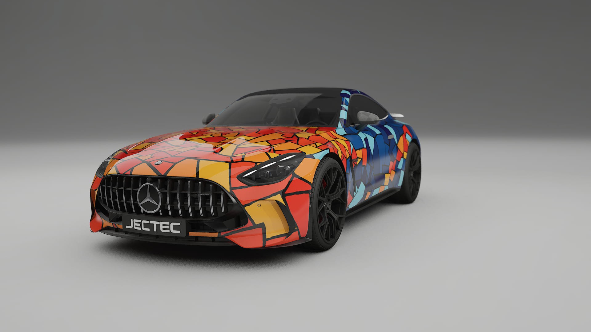 Mercedes AMG GT Coupe C192 BARCELONA – Tervezett Wrap PPF készlet nyomtatható poliuretán fóliából