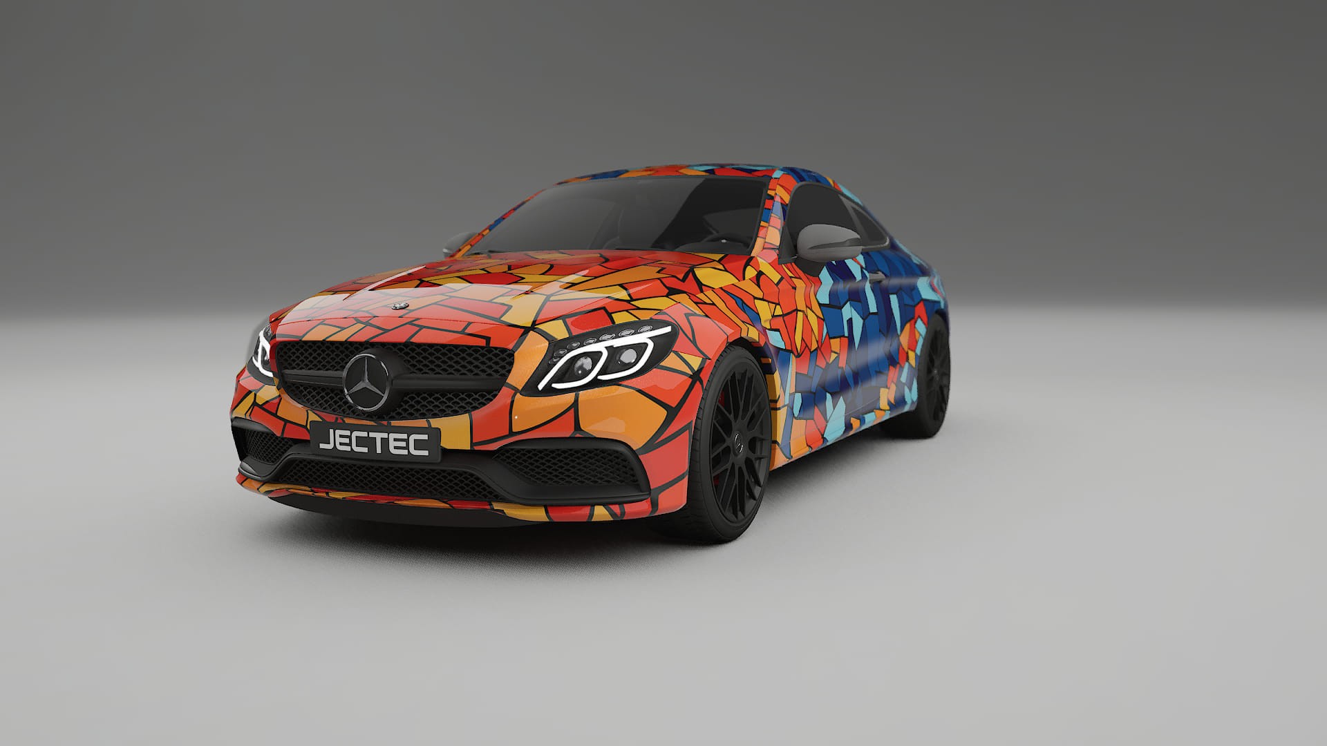 Mercedes C63 AMG W205 Coupe BARCELONA – Tervezett Wrap PPF készlet nyomtatható poliuretán fóliából