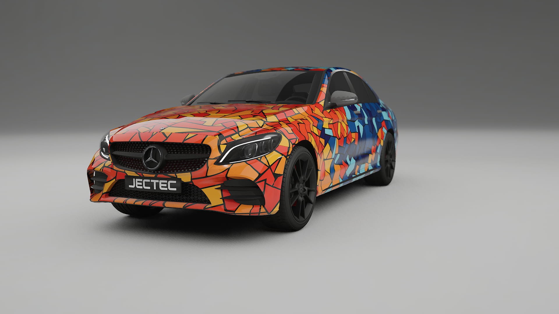 Mercedes C-class W205 AMG sedan BARCELONA – Tervezett Wrap PPF készlet nyomtatható poliuretán fóliából