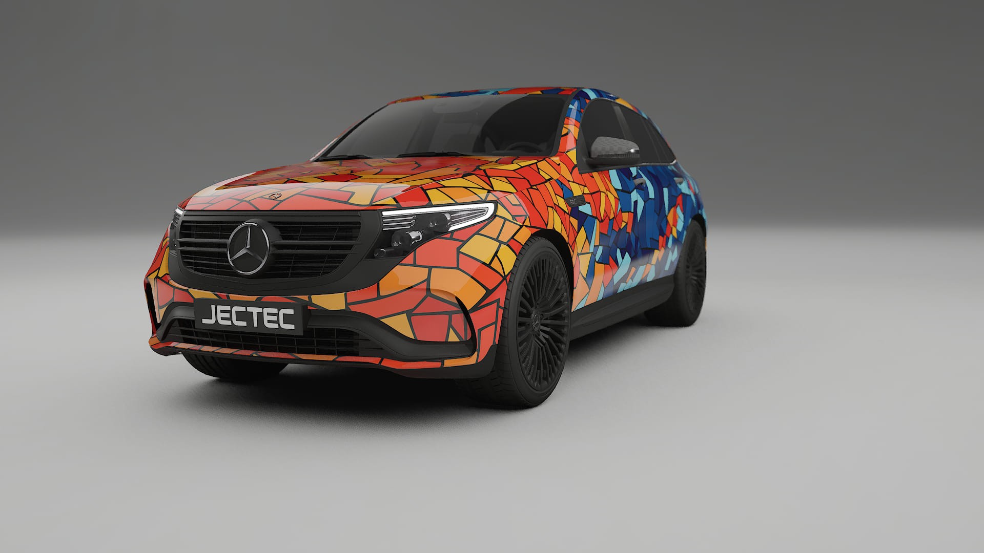 Mercedes EQC AMG BARCELONA – Tervezett Wrap PPF készlet nyomtatható poliuretán fóliából