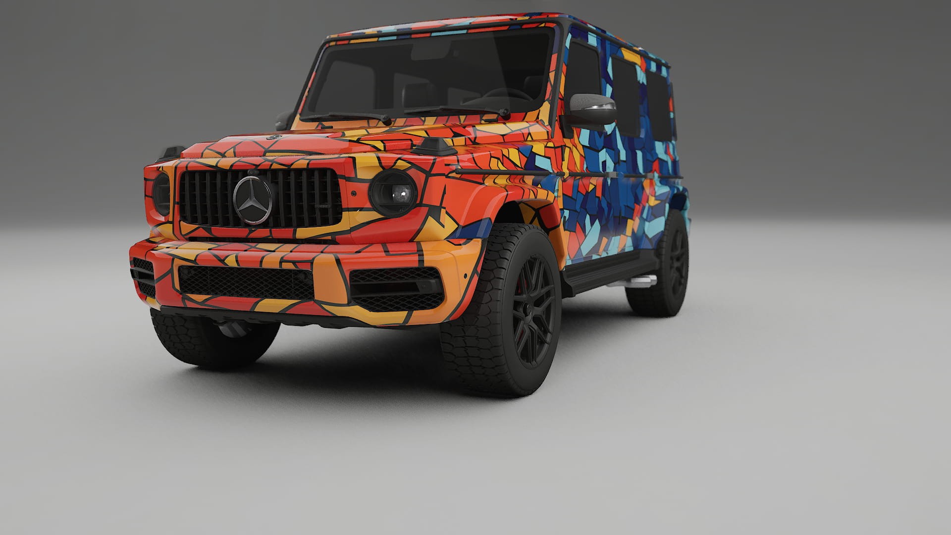 Mercedes G63 AMG W463A BARCELONA – Tervezett Wrap PPF készlet nyomtatható poliuretán fóliából