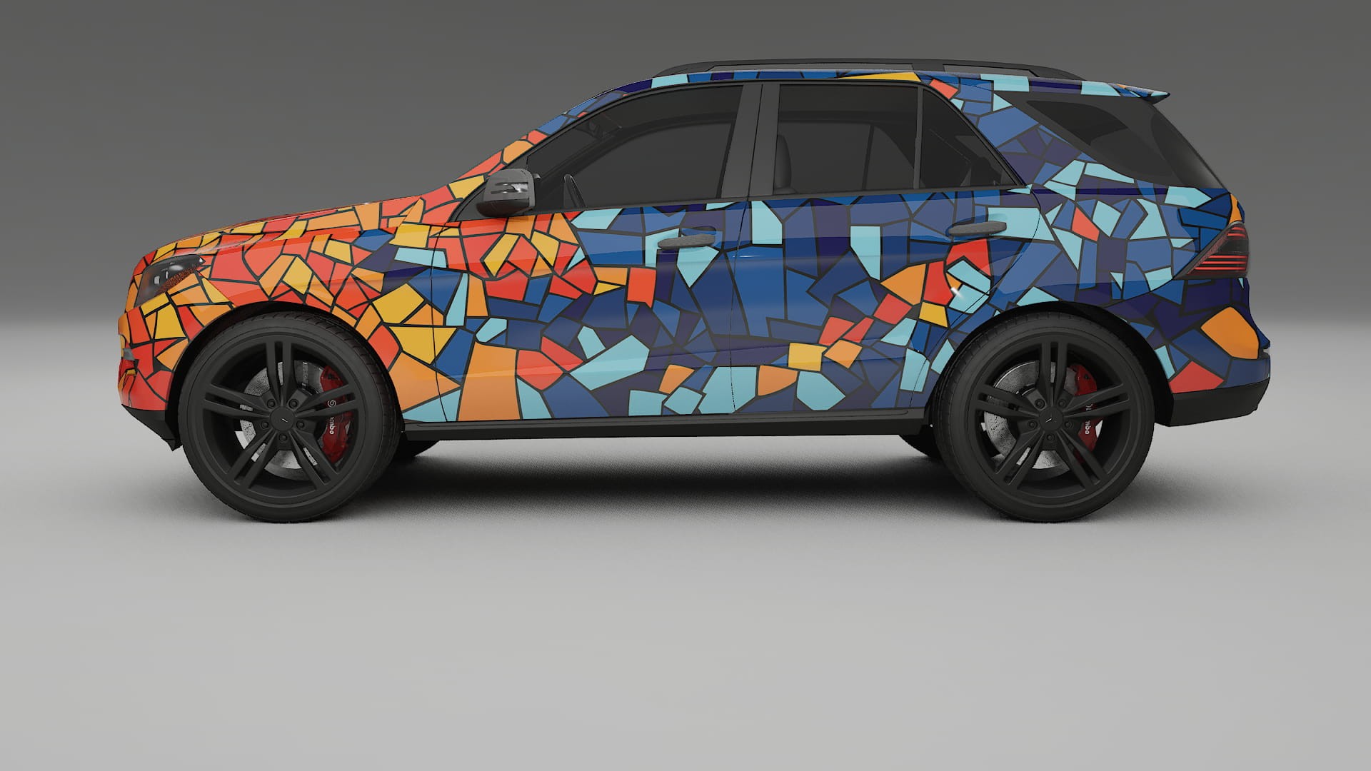 Mercedes M-class W166 BARCELONA – Tervezett Wrap PPF készlet nyomtatható poliuretán fóliából