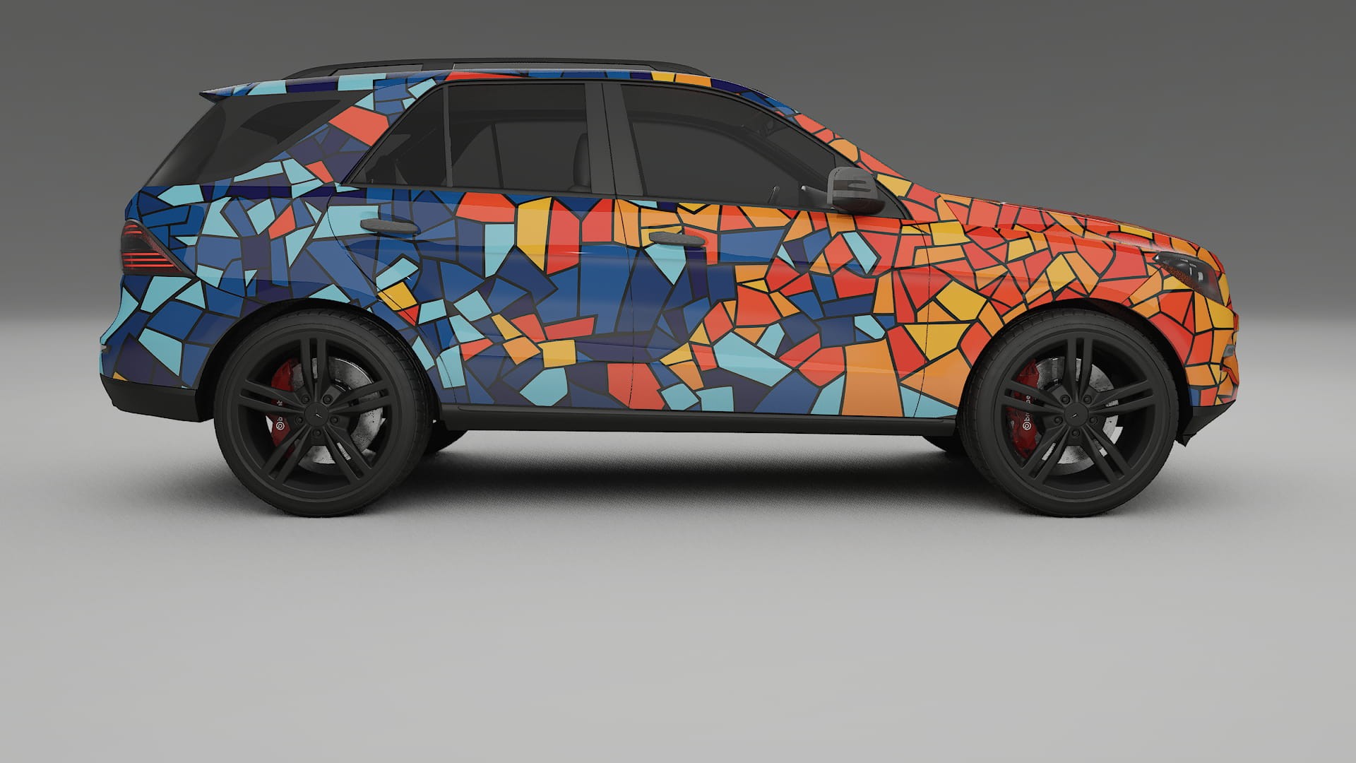 Mercedes M-class W166 BARCELONA – Tervezett Wrap PPF készlet nyomtatható poliuretán fóliából