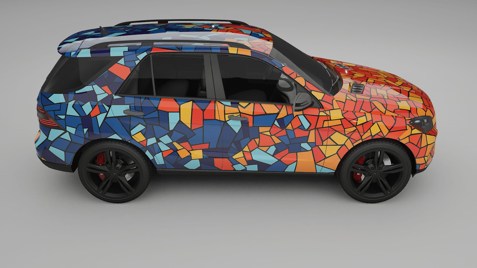 Mercedes M-class W166 BARCELONA – Tervezett Wrap PPF készlet nyomtatható poliuretán fóliából