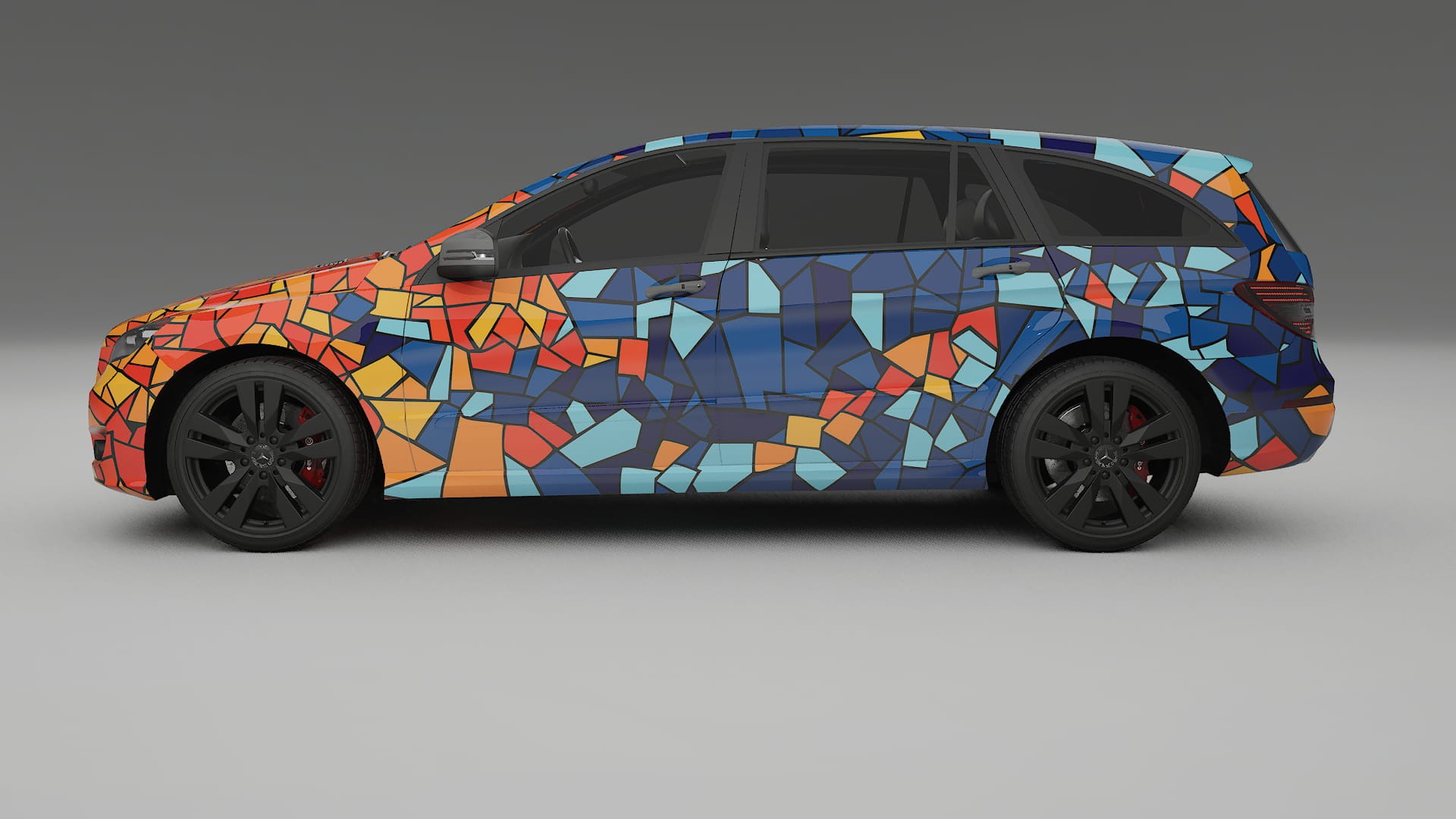 Mercedes R-class W251 facelift LCI BARCELONA – Tervezett Wrap PPF készlet nyomtatható poliuretán fóliából