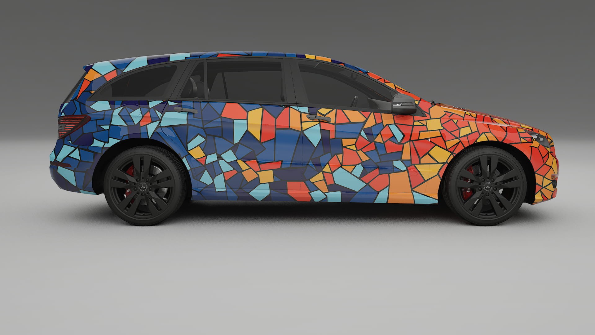 Mercedes R-class W251 facelift LCI BARCELONA – Tervezett Wrap PPF készlet nyomtatható poliuretán fóliából