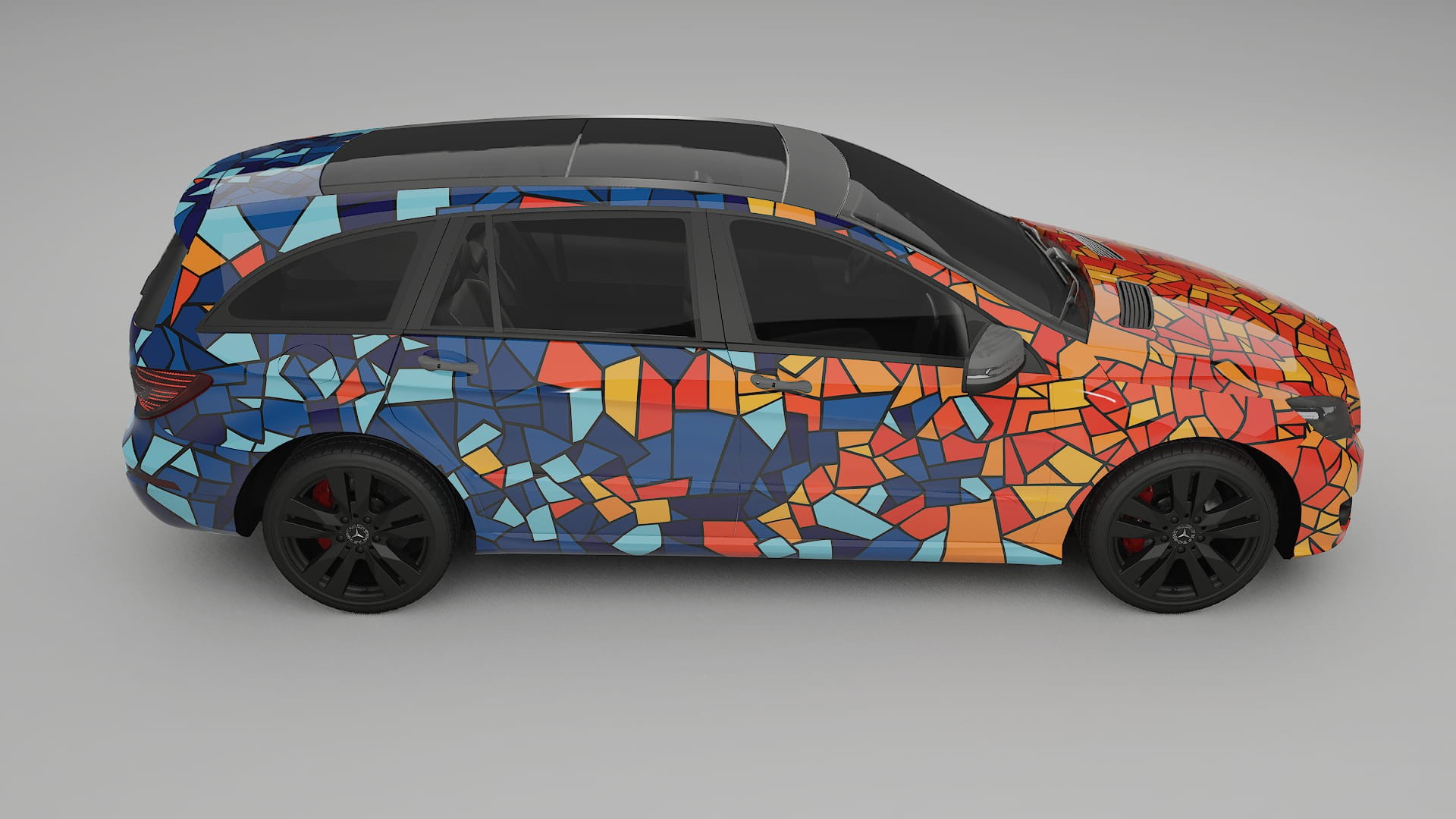 Mercedes R-class W251 facelift LCI BARCELONA – Tervezett Wrap PPF készlet nyomtatható poliuretán fóliából