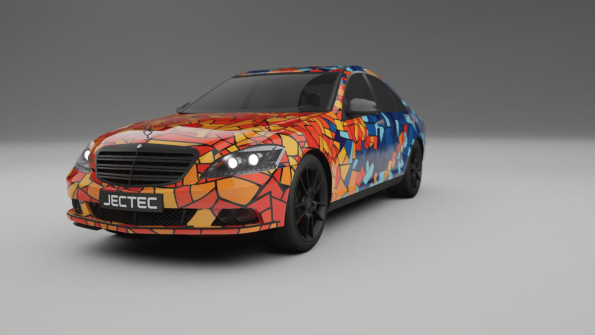 Mercedes S-class W221 facelift LCI BARCELONA – Tervezett Wrap PPF készlet nyomtatható poliuretán fóliából