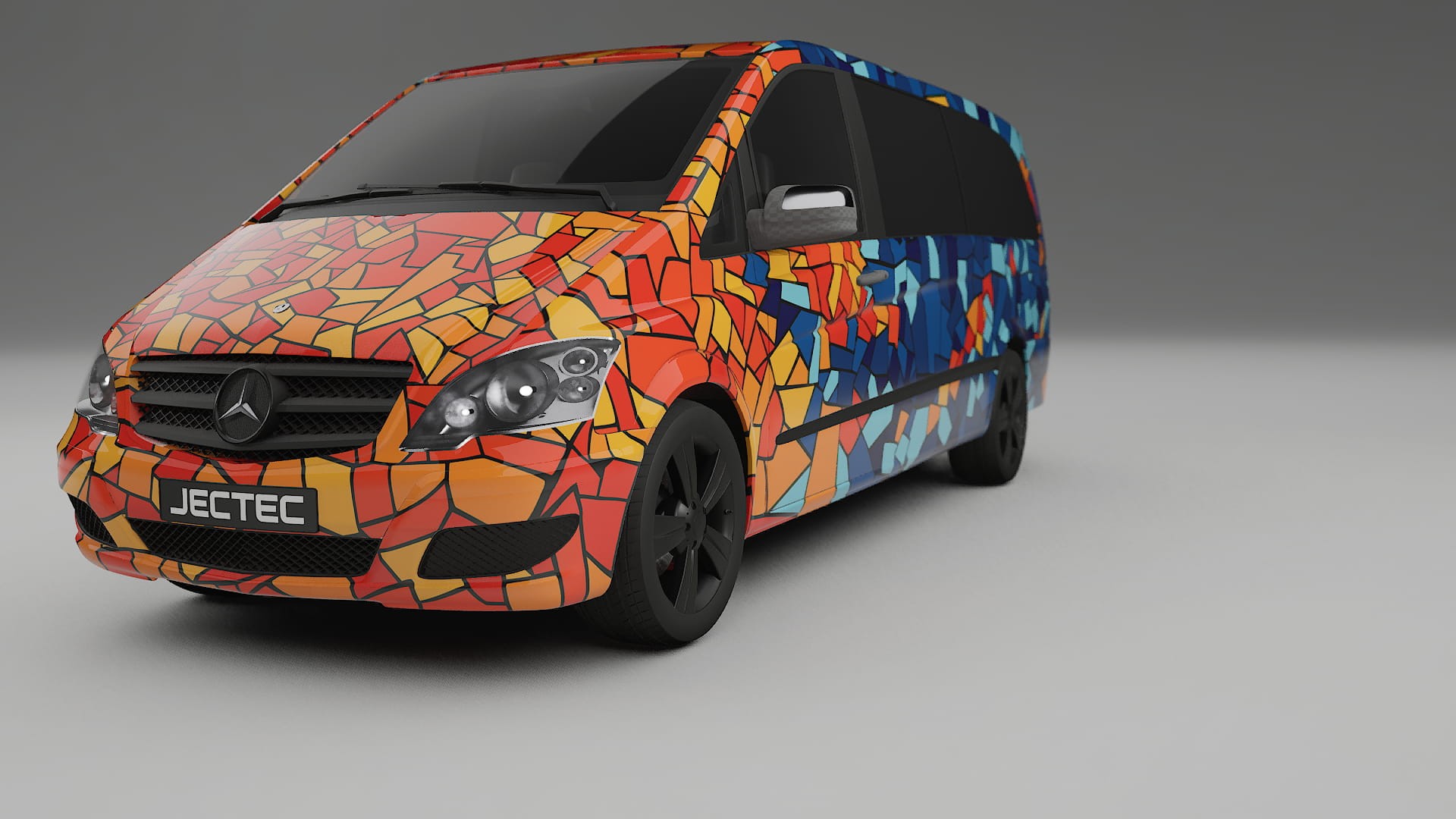 Mercedes Viano Extralong W439 Facelift LCI BARCELONA – Tervezett Wrap PPF készlet nyomtatható poliuretán fóliából