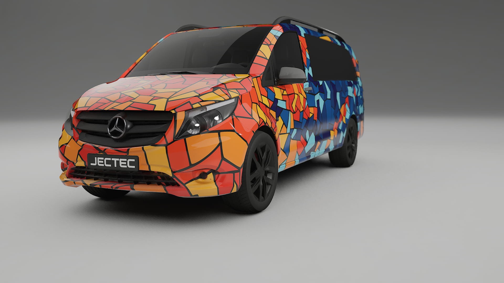 Mercedes Vito Short W447 prefacelift pre-LCI BARCELONA – Tervezett Wrap PPF készlet nyomtatható poliuretán fóliából