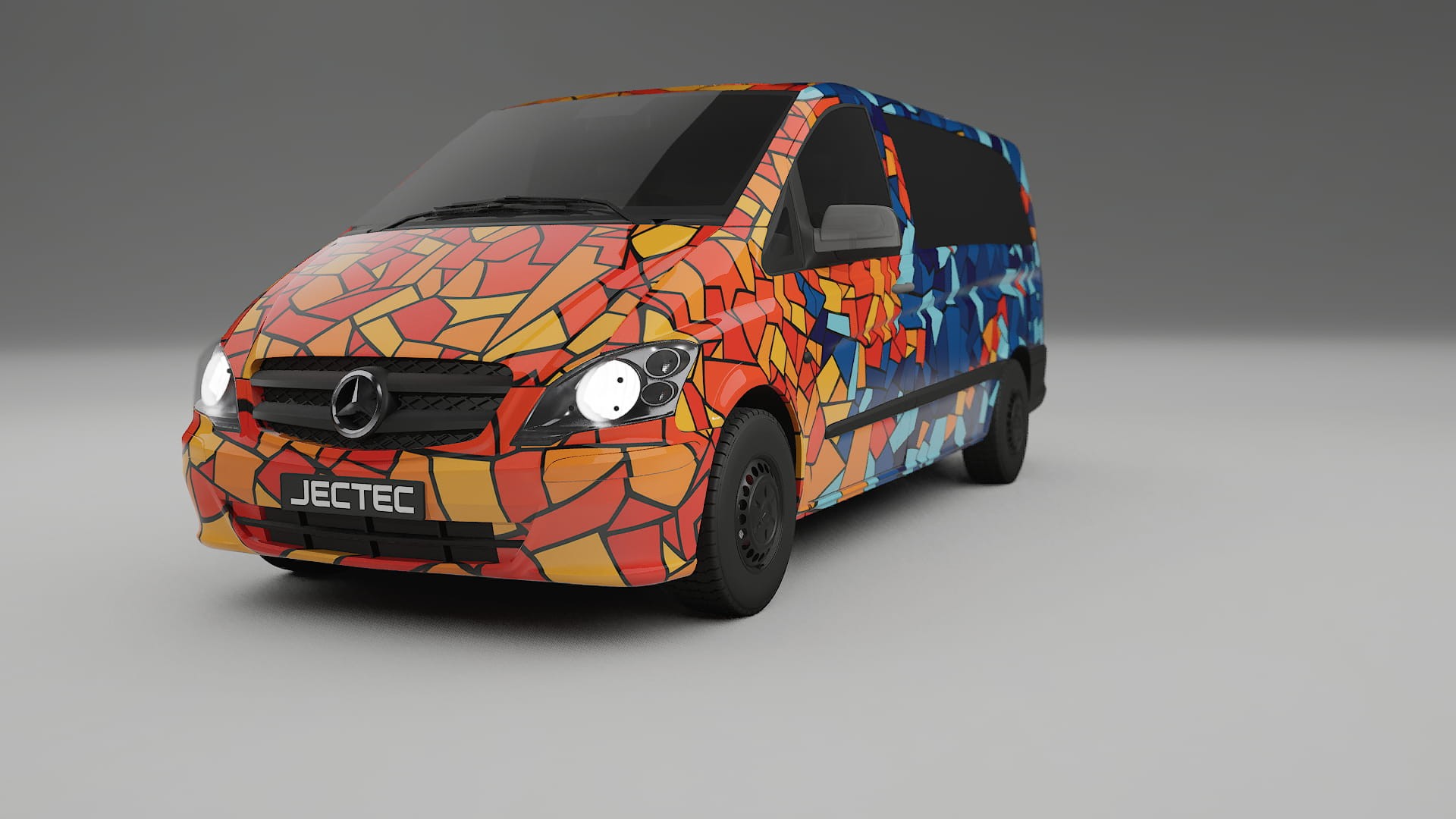 Mercedes Vito Short W639 facelift LCI BARCELONA – Tervezett Wrap PPF készlet nyomtatható poliuretán fóliából
