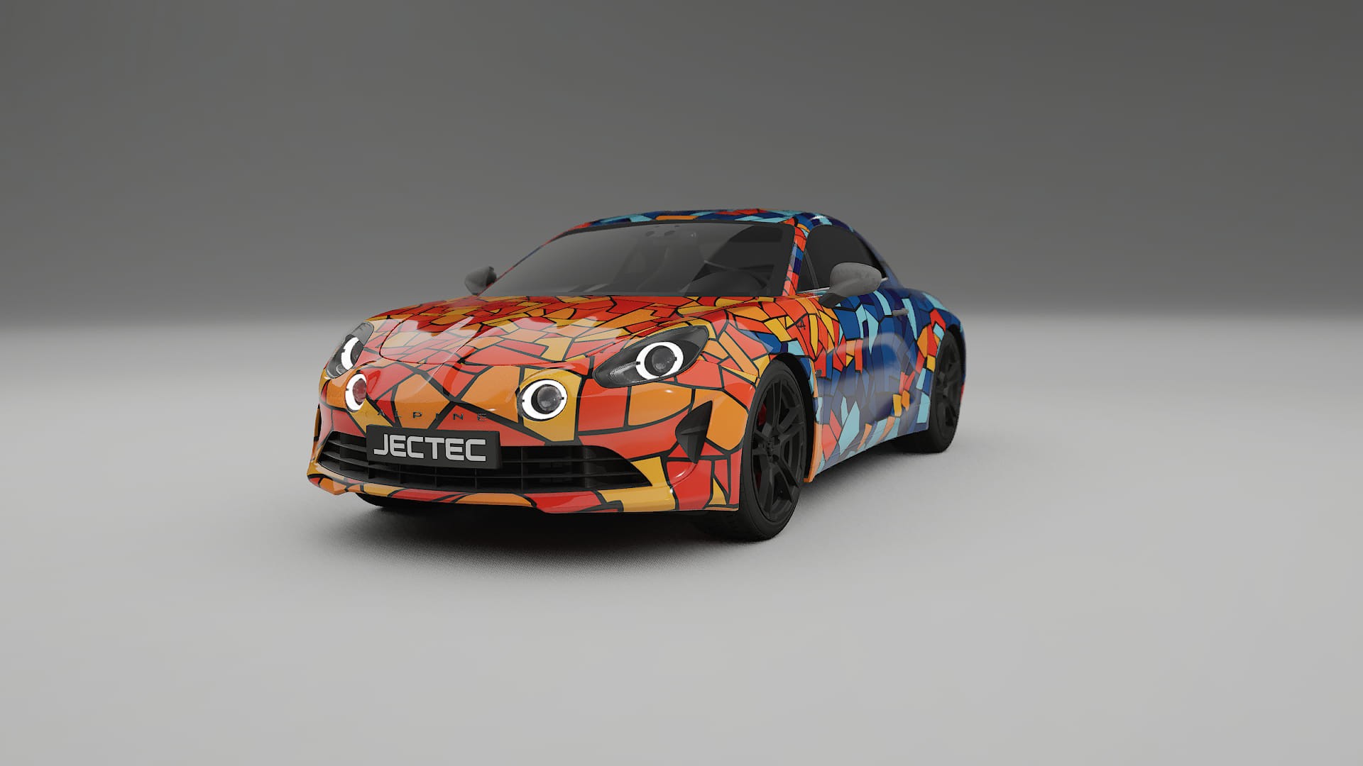Renault Alpine A110 BARCELONA – Tervezett Wrap PPF készlet nyomtatható poliuretán fóliából