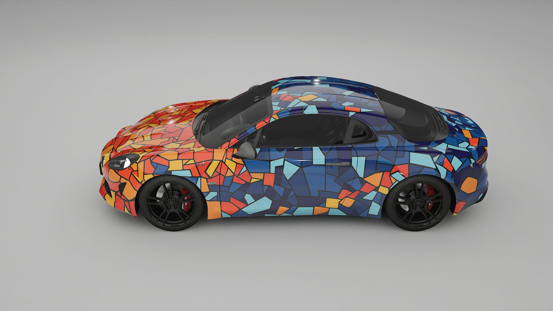 Renault Alpine A110 BARCELONA – Tervezett Wrap PPF készlet nyomtatható poliuretán fóliából