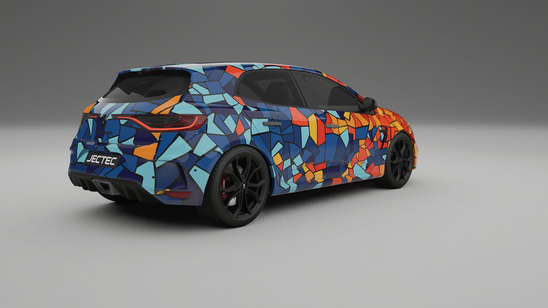 Renault Megane RS IV BARCELONA – Tervezett Wrap PPF készlet nyomtatható poliuretán fóliából