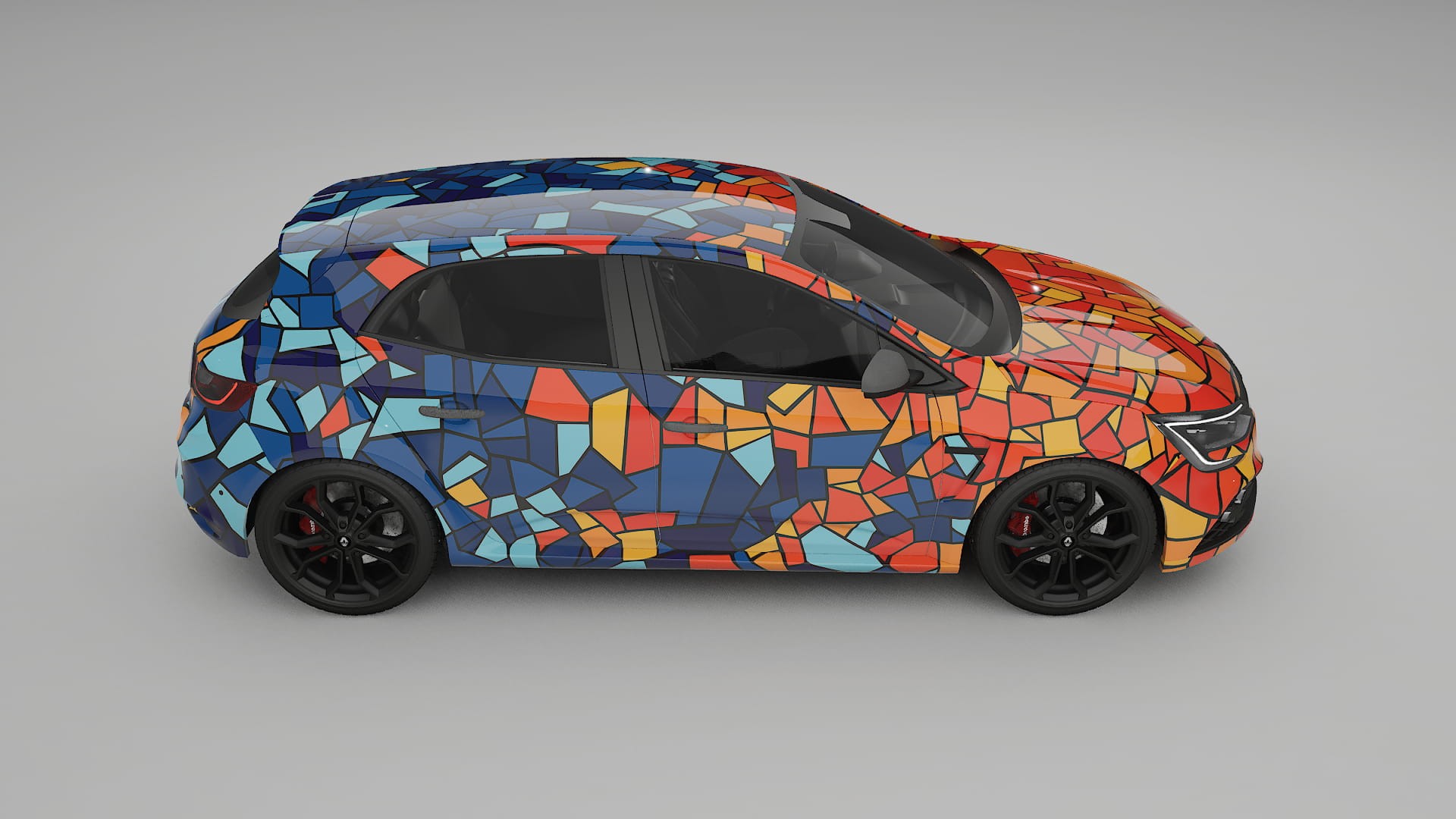 Renault Megane RS IV BARCELONA – Tervezett Wrap PPF készlet nyomtatható poliuretán fóliából