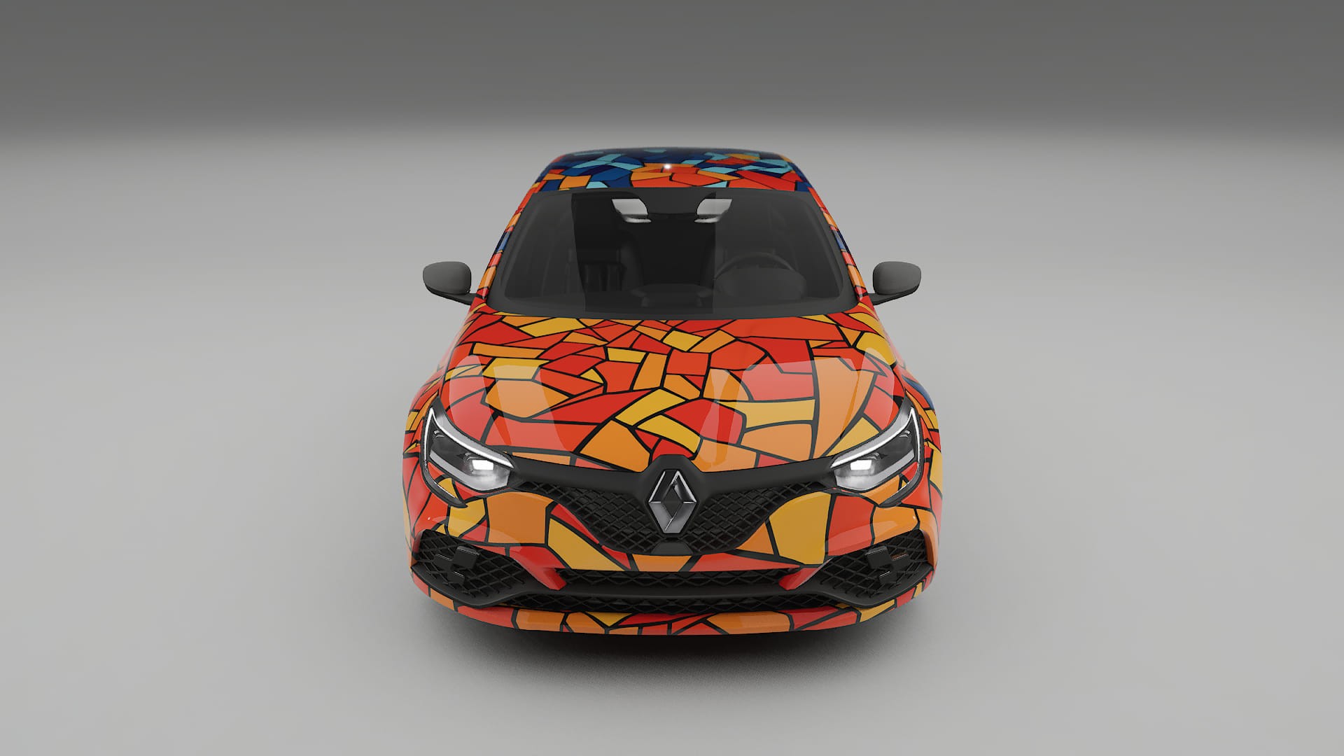 Renault Megane RS IV BARCELONA – Tervezett Wrap PPF készlet nyomtatható poliuretán fóliából