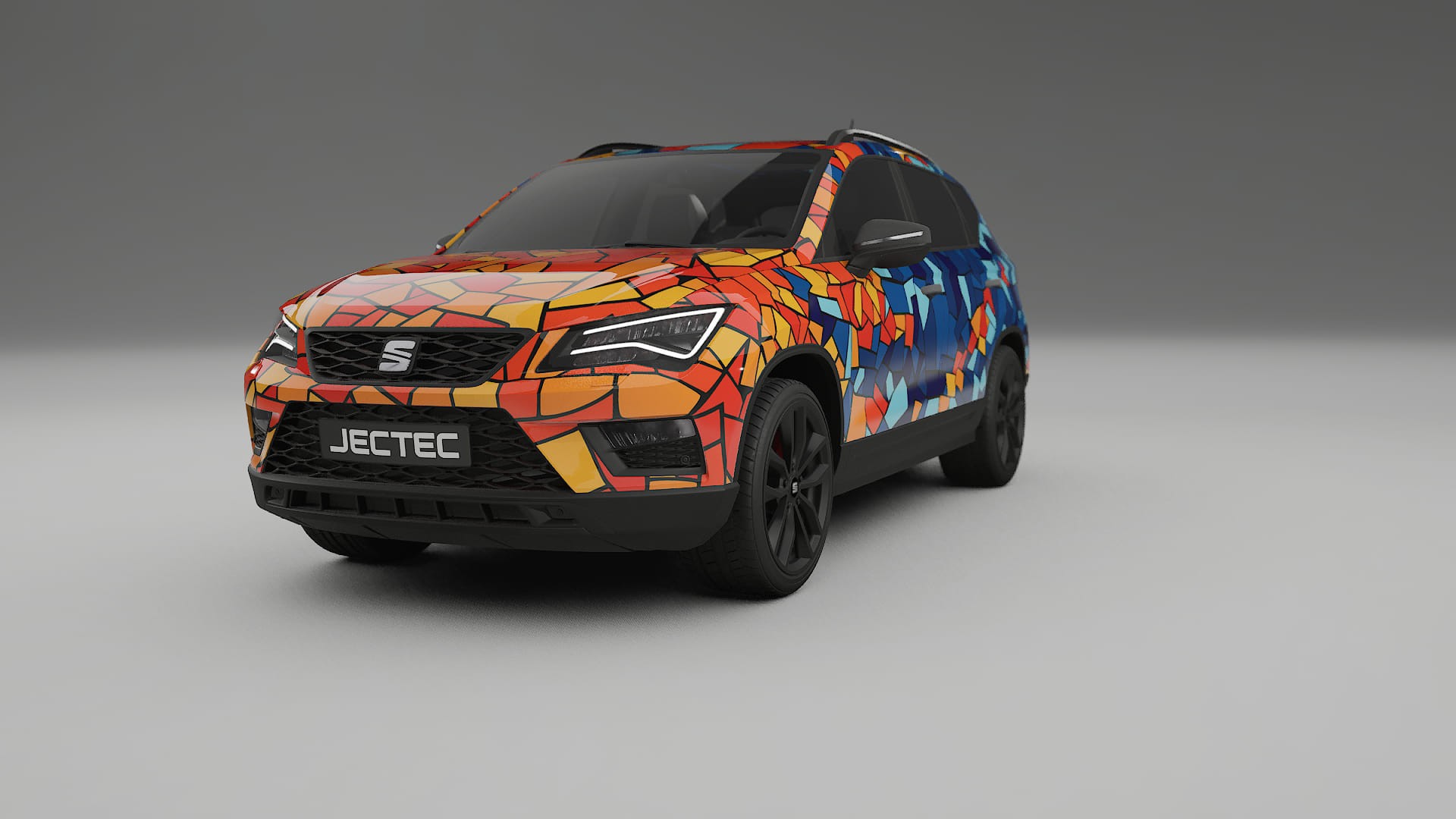 Seat Ateca KH7 BARCELONA – Tervezett Wrap PPF készlet nyomtatható poliuretán fóliából