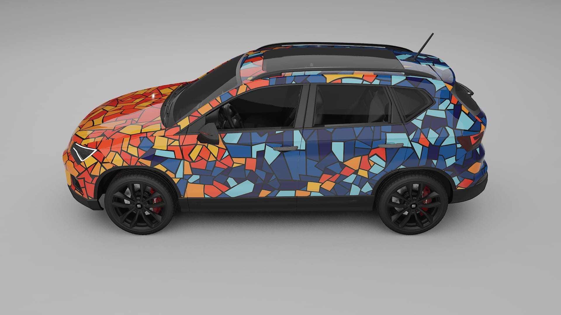 Seat Ateca KH7 BARCELONA – Tervezett Wrap PPF készlet nyomtatható poliuretán fóliából