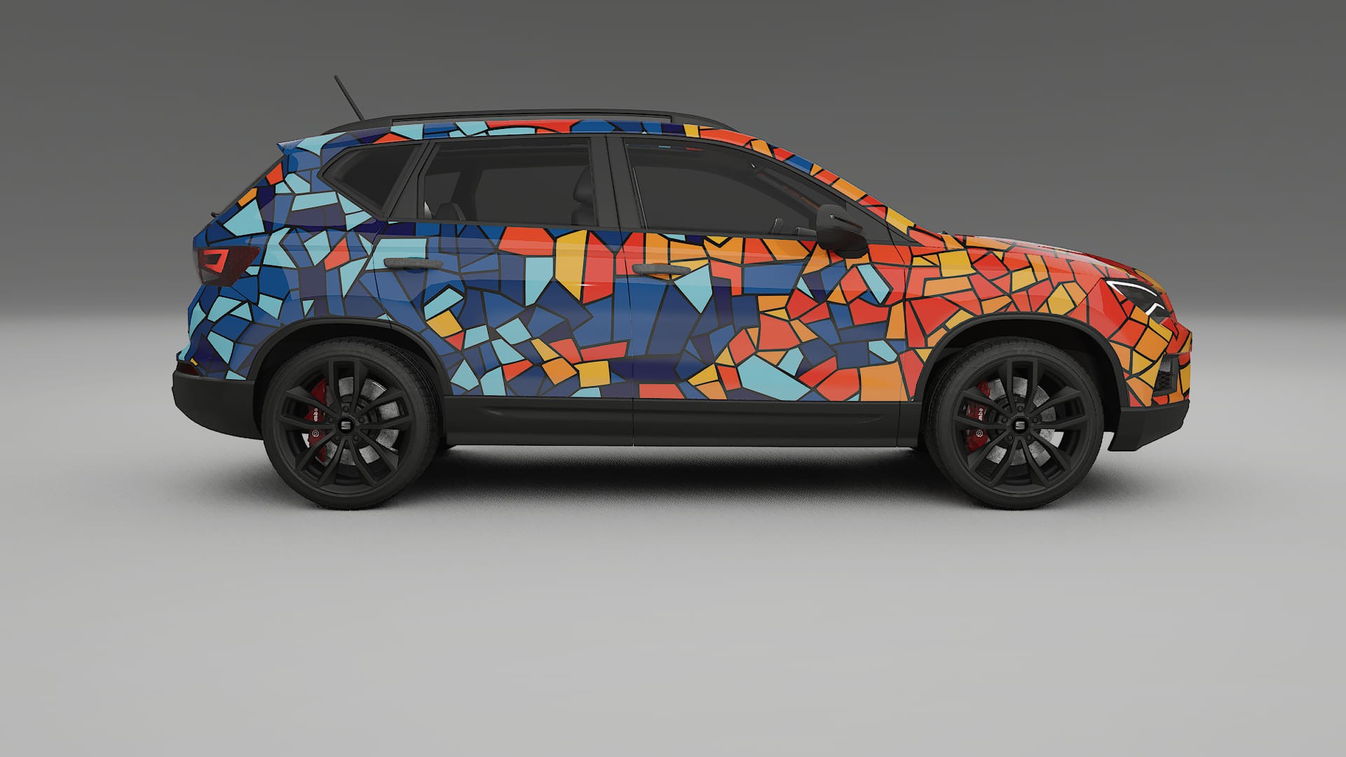 Seat Ateca KH7 BARCELONA – Tervezett Wrap PPF készlet nyomtatható poliuretán fóliából