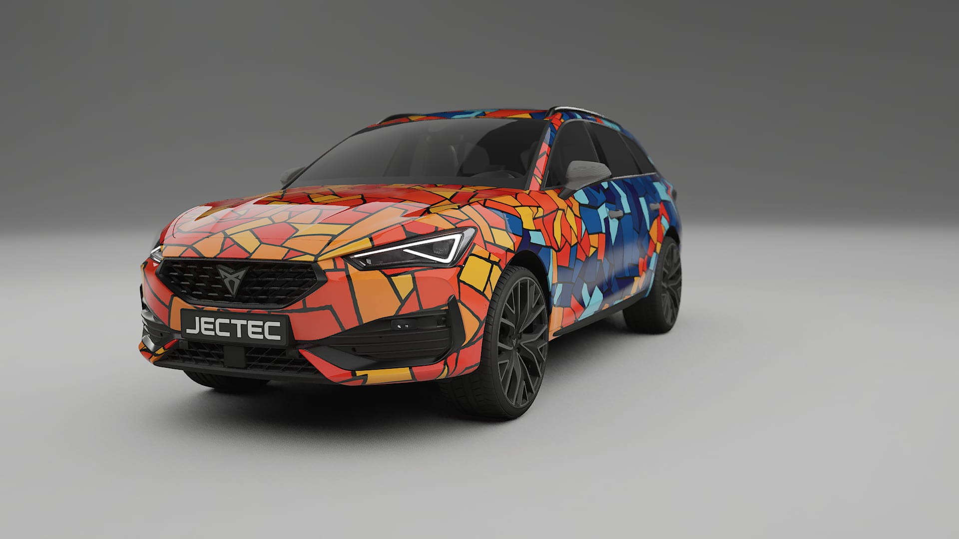 Seat Leon Cupra KL BARCELONA – Tervezett Wrap PPF készlet nyomtatható poliuretán fóliából