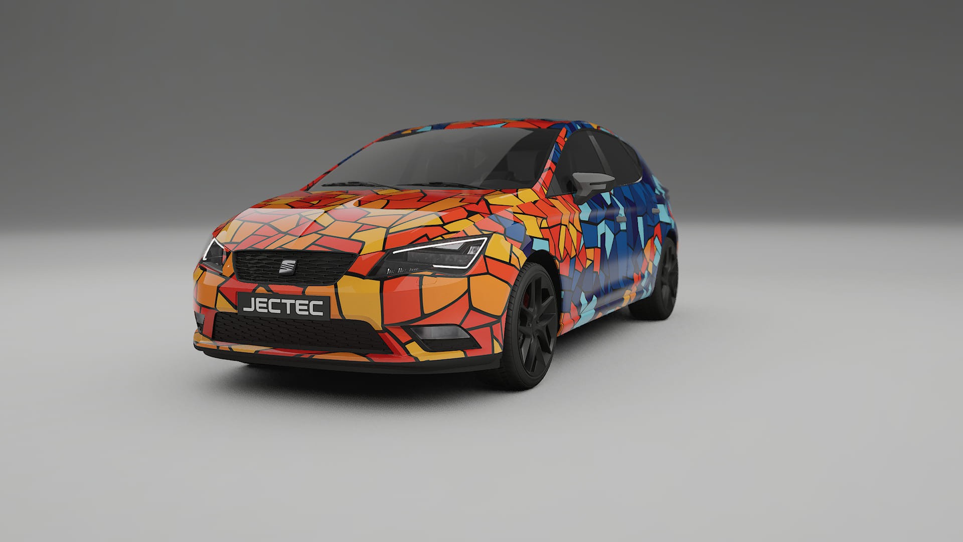 Seat Leon FR 5F BARCELONA – Tervezett Wrap PPF készlet nyomtatható poliuretán fóliából