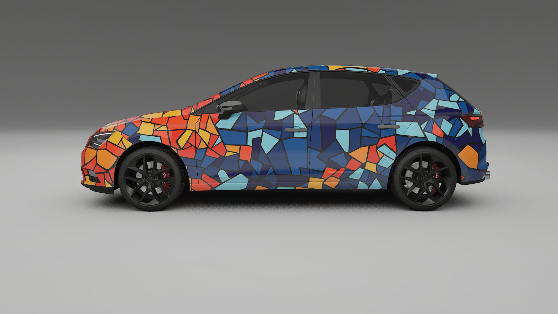 Seat Leon FR 5F BARCELONA – Tervezett Wrap PPF készlet nyomtatható poliuretán fóliából