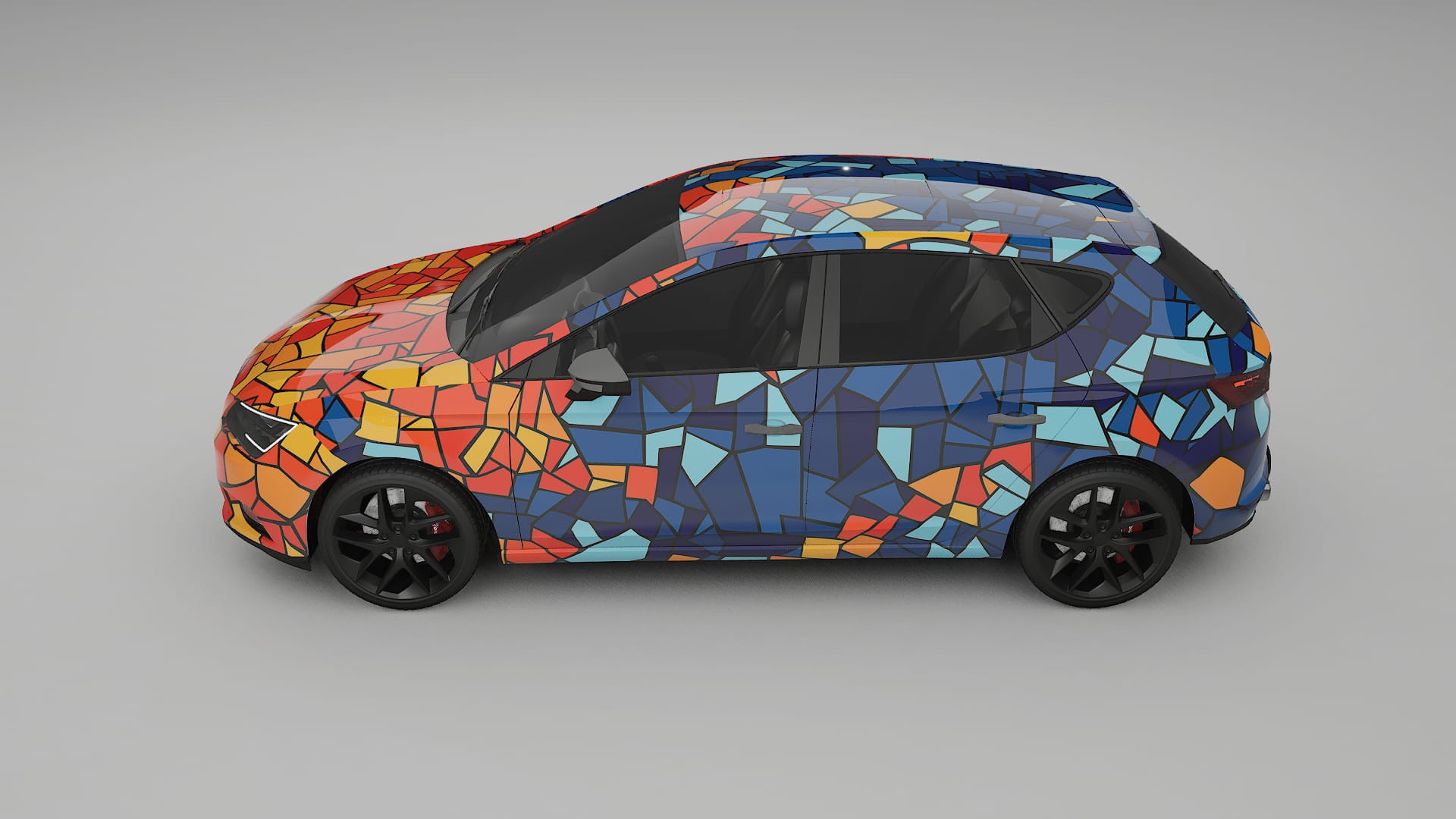 Seat Leon FR 5F BARCELONA – Tervezett Wrap PPF készlet nyomtatható poliuretán fóliából