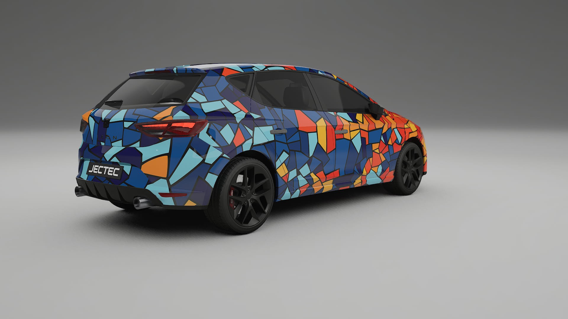Seat Leon FR 5F BARCELONA – Tervezett Wrap PPF készlet nyomtatható poliuretán fóliából