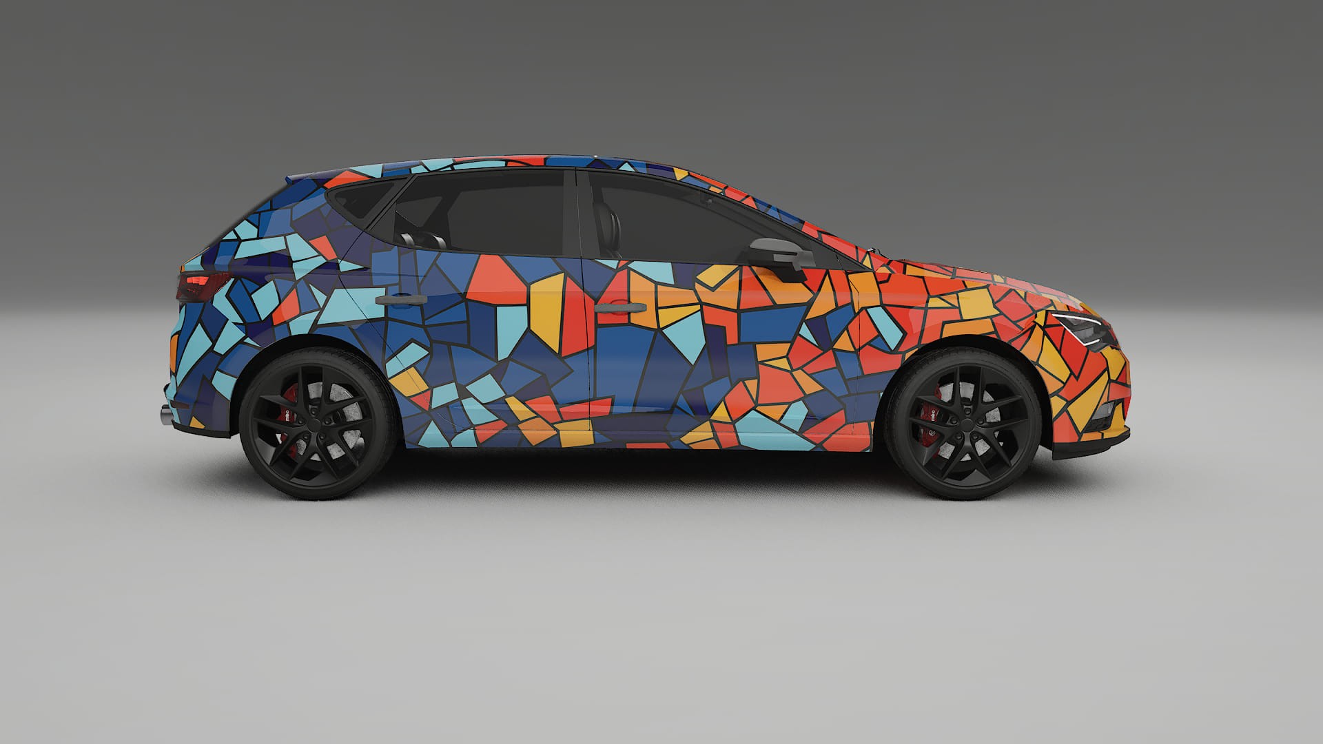 Seat Leon FR 5F BARCELONA – Tervezett Wrap PPF készlet nyomtatható poliuretán fóliából