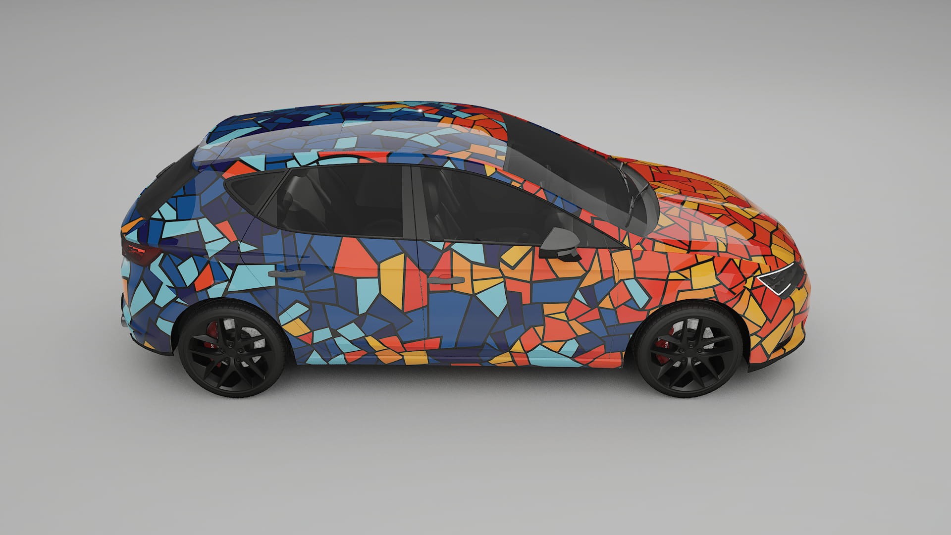 Seat Leon FR 5F BARCELONA – Tervezett Wrap PPF készlet nyomtatható poliuretán fóliából