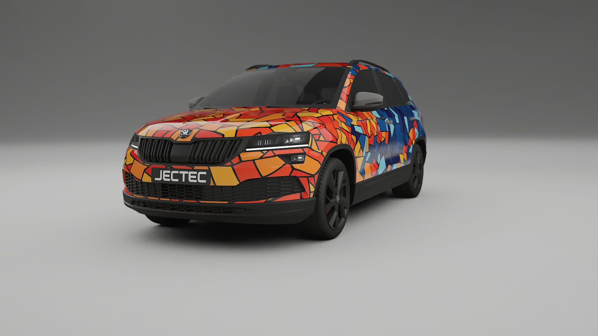 Škoda Karoq NU7 BARCELONA – Tervezett Wrap PPF készlet nyomtatható poliuretán fóliából