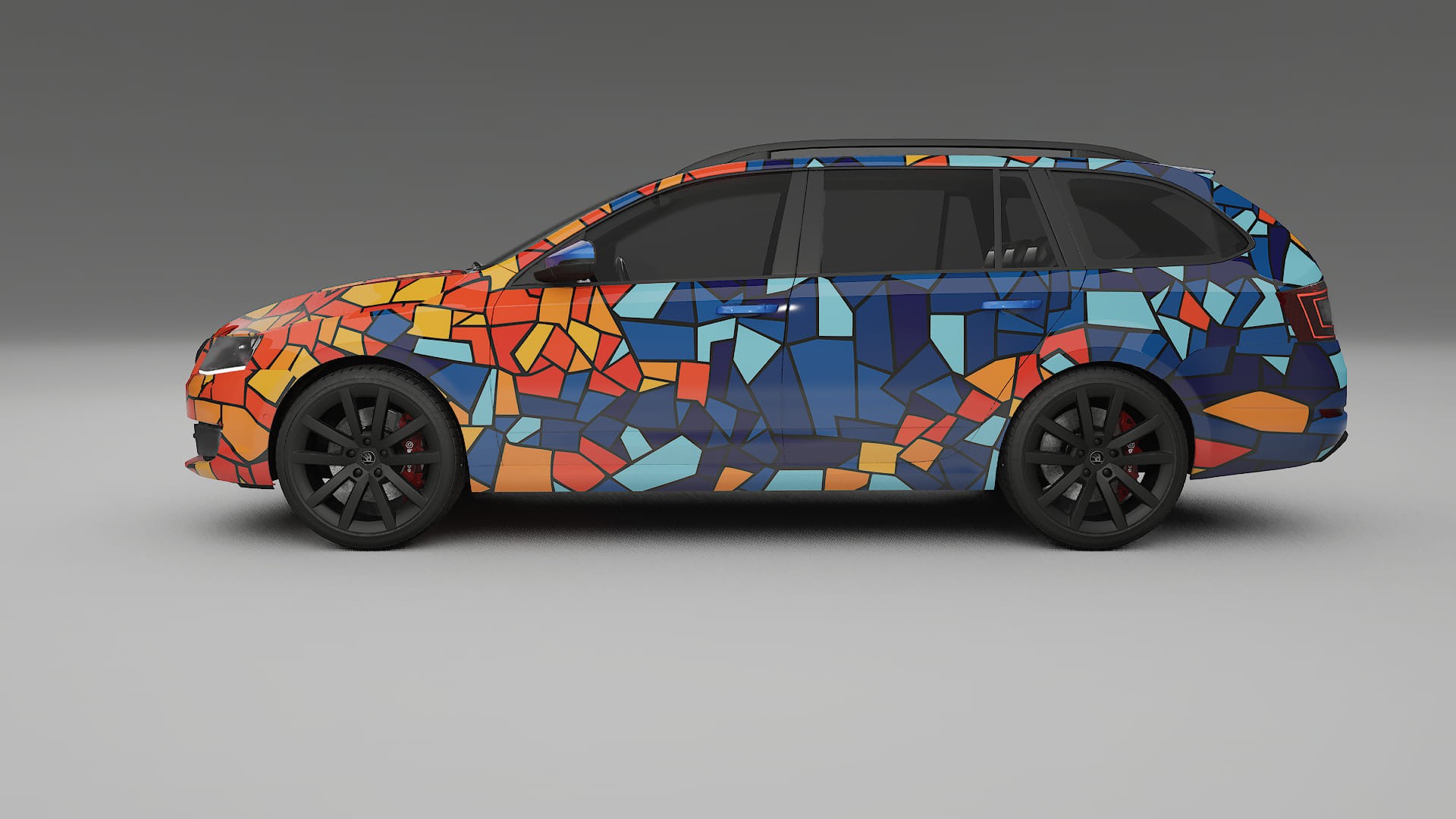 Škoda Octavia combi 5E BARCELONA – Tervezett Wrap PPF készlet nyomtatható poliuretán fóliából