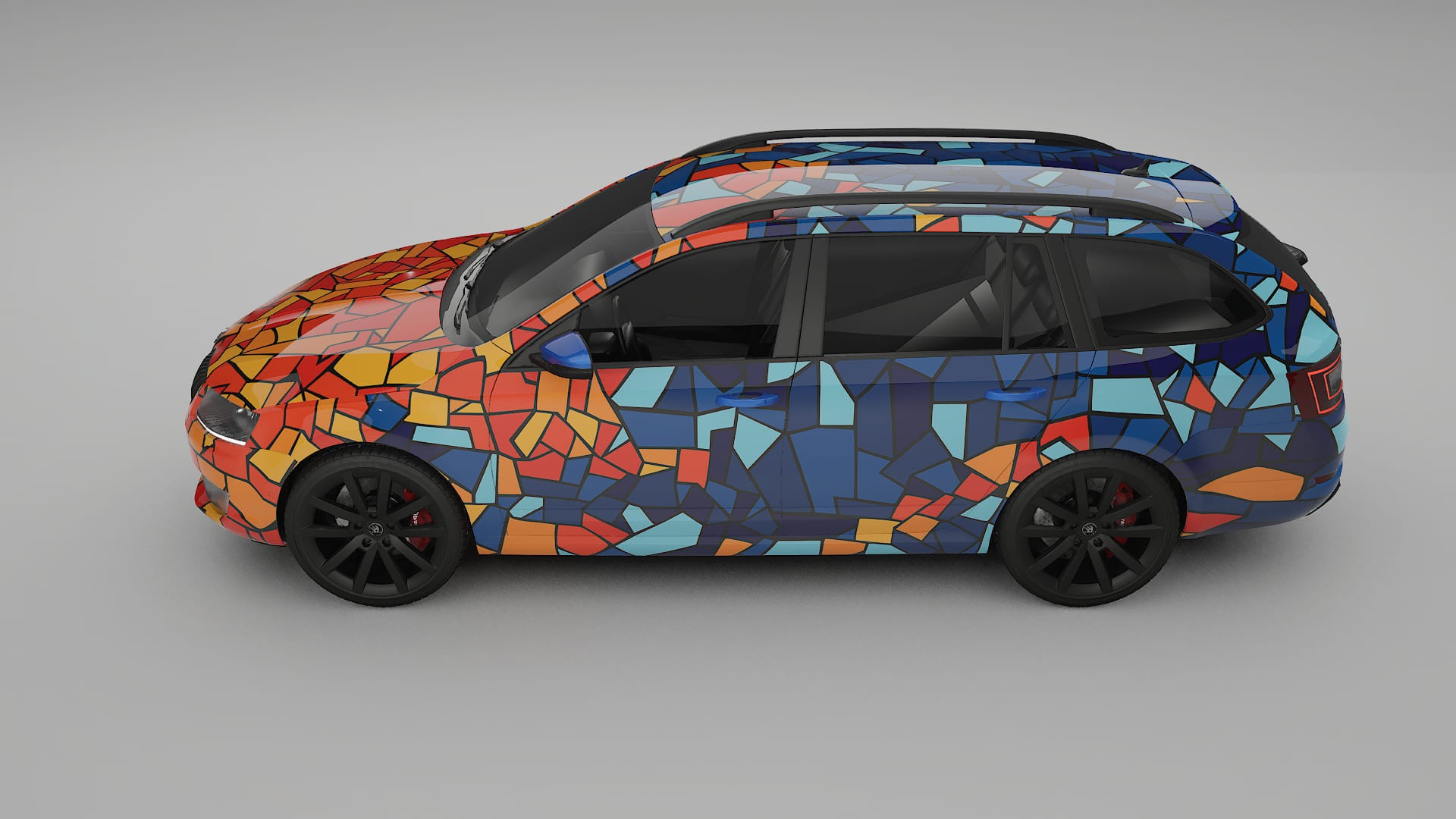 Škoda Octavia combi 5E BARCELONA – Tervezett Wrap PPF készlet nyomtatható poliuretán fóliából