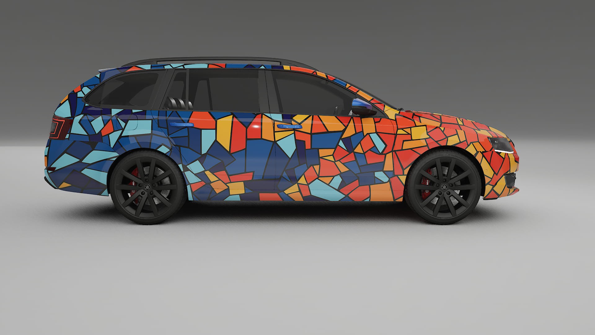 Škoda Octavia combi 5E BARCELONA – Tervezett Wrap PPF készlet nyomtatható poliuretán fóliából