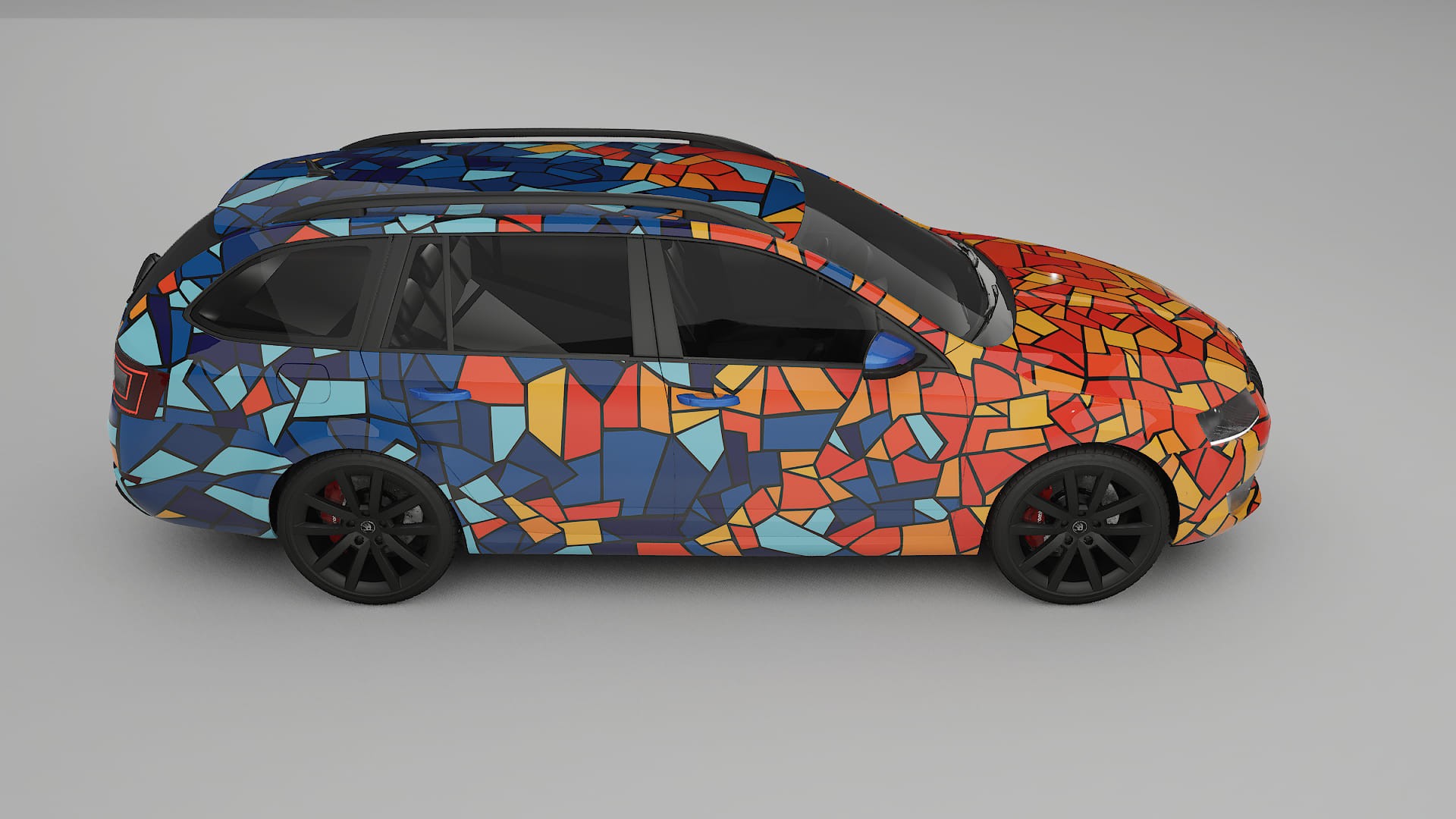 Škoda Octavia combi 5E BARCELONA – Tervezett Wrap PPF készlet nyomtatható poliuretán fóliából