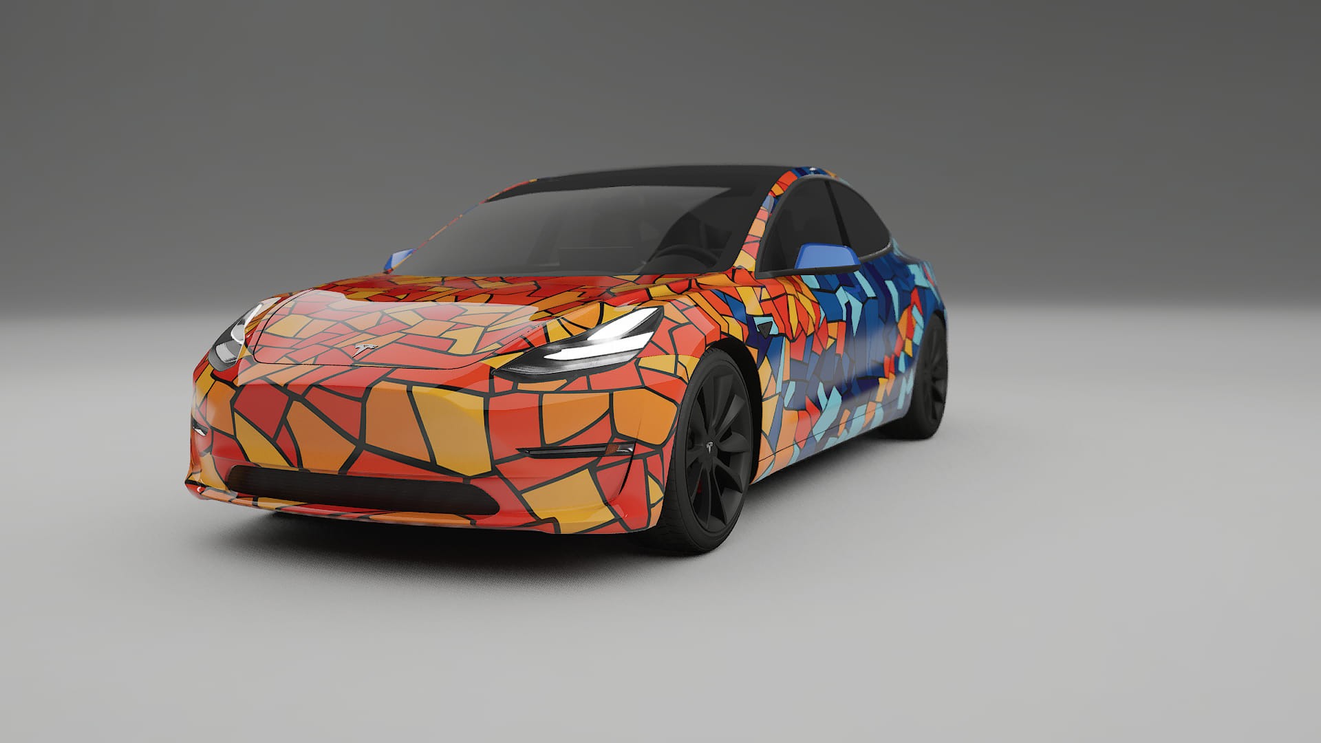 Tesla Model 3 BARCELONA – Tervezett Wrap PPF készlet nyomtatható poliuretán fóliából