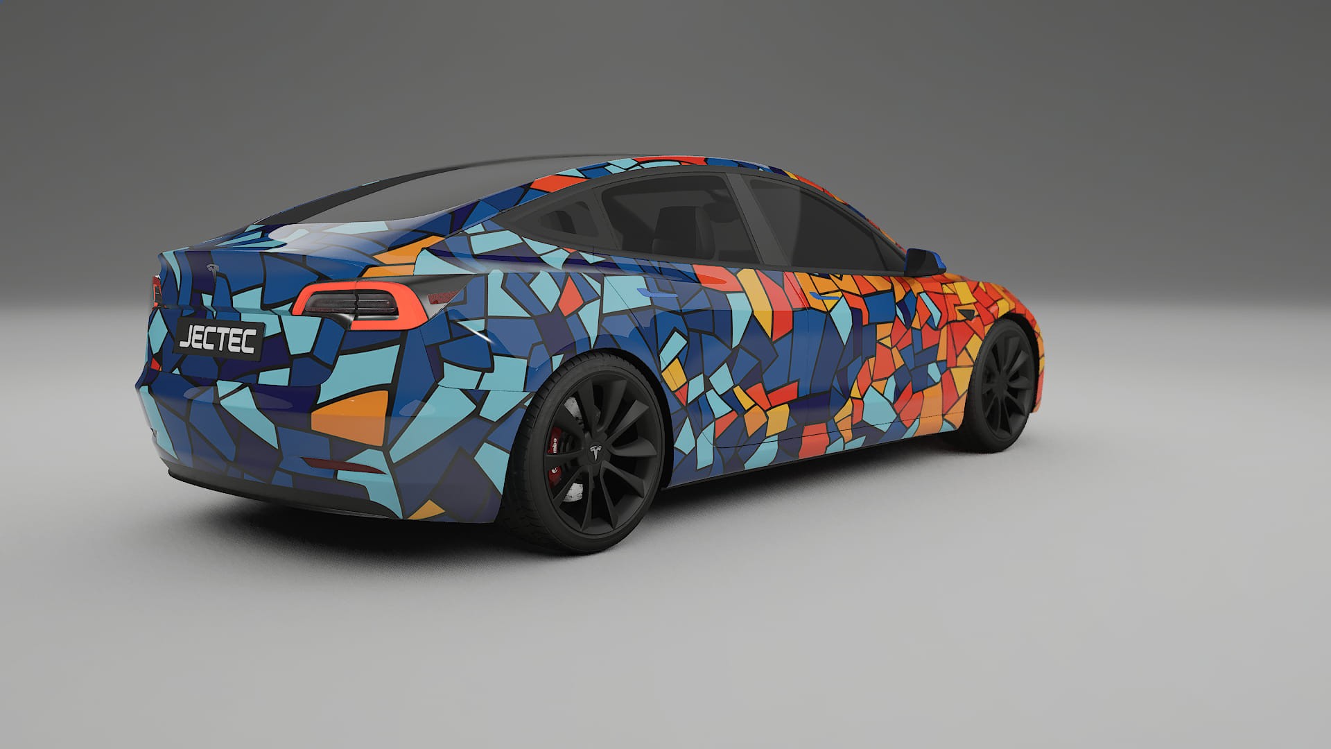 Tesla Model 3 BARCELONA – Tervezett Wrap PPF készlet nyomtatható poliuretán fóliából