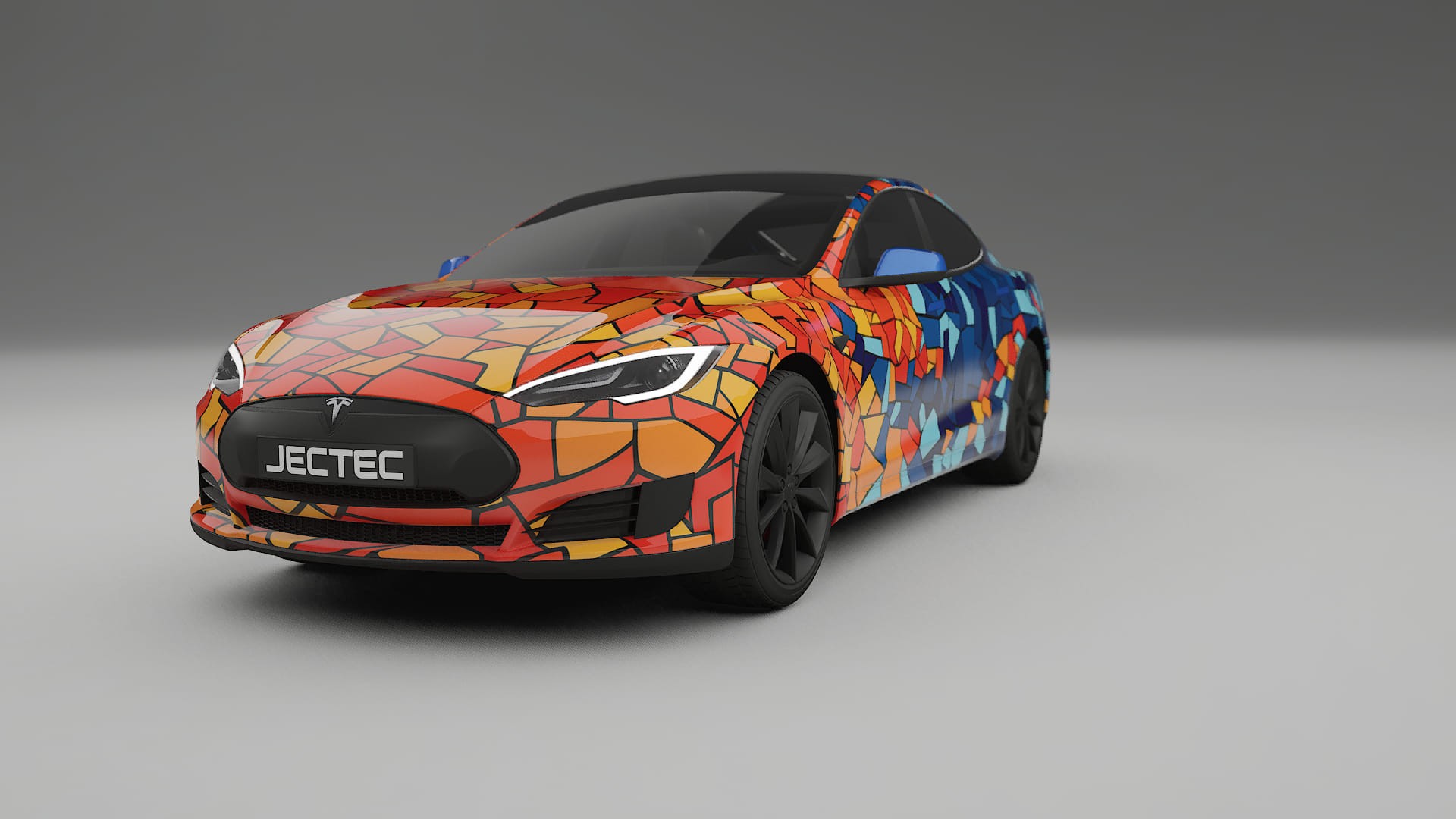 Tesla Model-S BARCELONA – Tervezett Wrap PPF készlet nyomtatható poliuretán fóliából