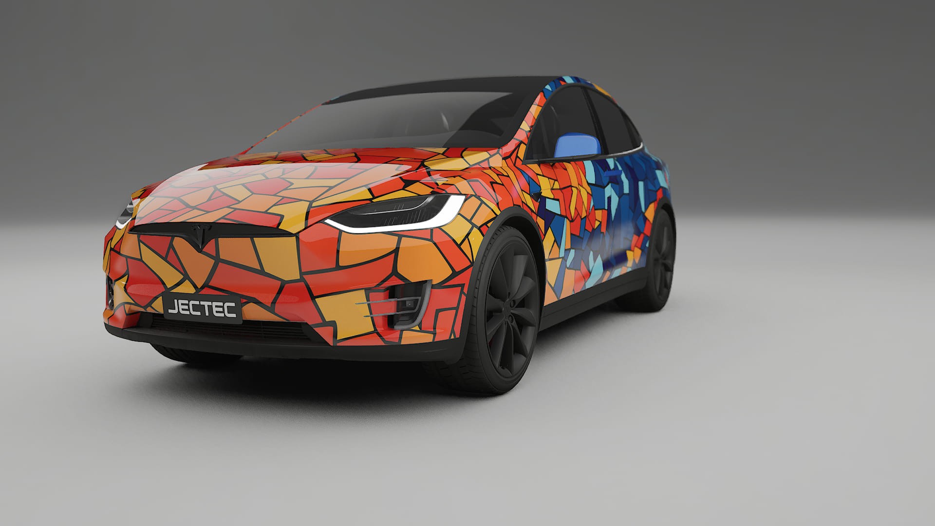 Tesla Model X BARCELONA – Tervezett Wrap PPF készlet nyomtatható poliuretán fóliából