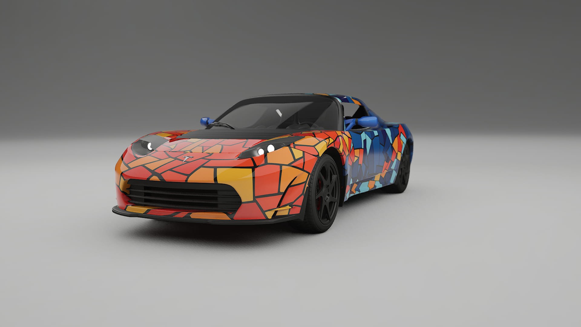 Tesla Roadster 2.5 BARCELONA – Tervezett Wrap PPF készlet nyomtatható poliuretán fóliából