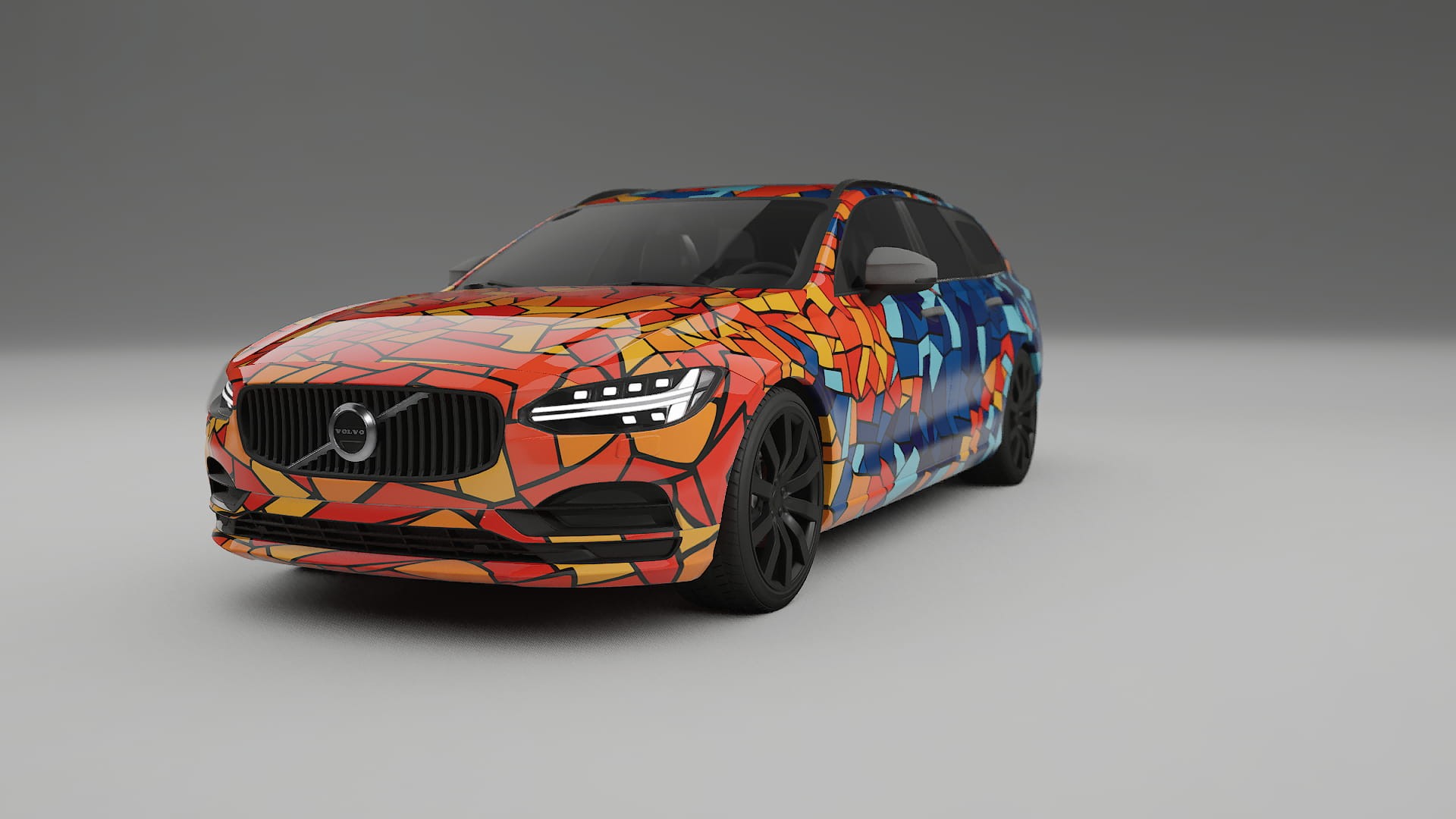 Volvo V90 P5 BARCELONA – Tervezett Wrap PPF készlet nyomtatható poliuretán fóliából