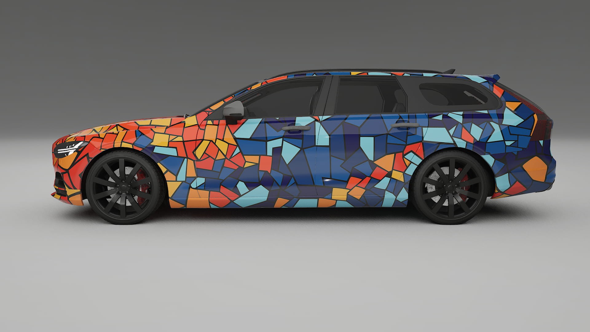 Volvo V90 P5 BARCELONA – Tervezett Wrap PPF készlet nyomtatható poliuretán fóliából